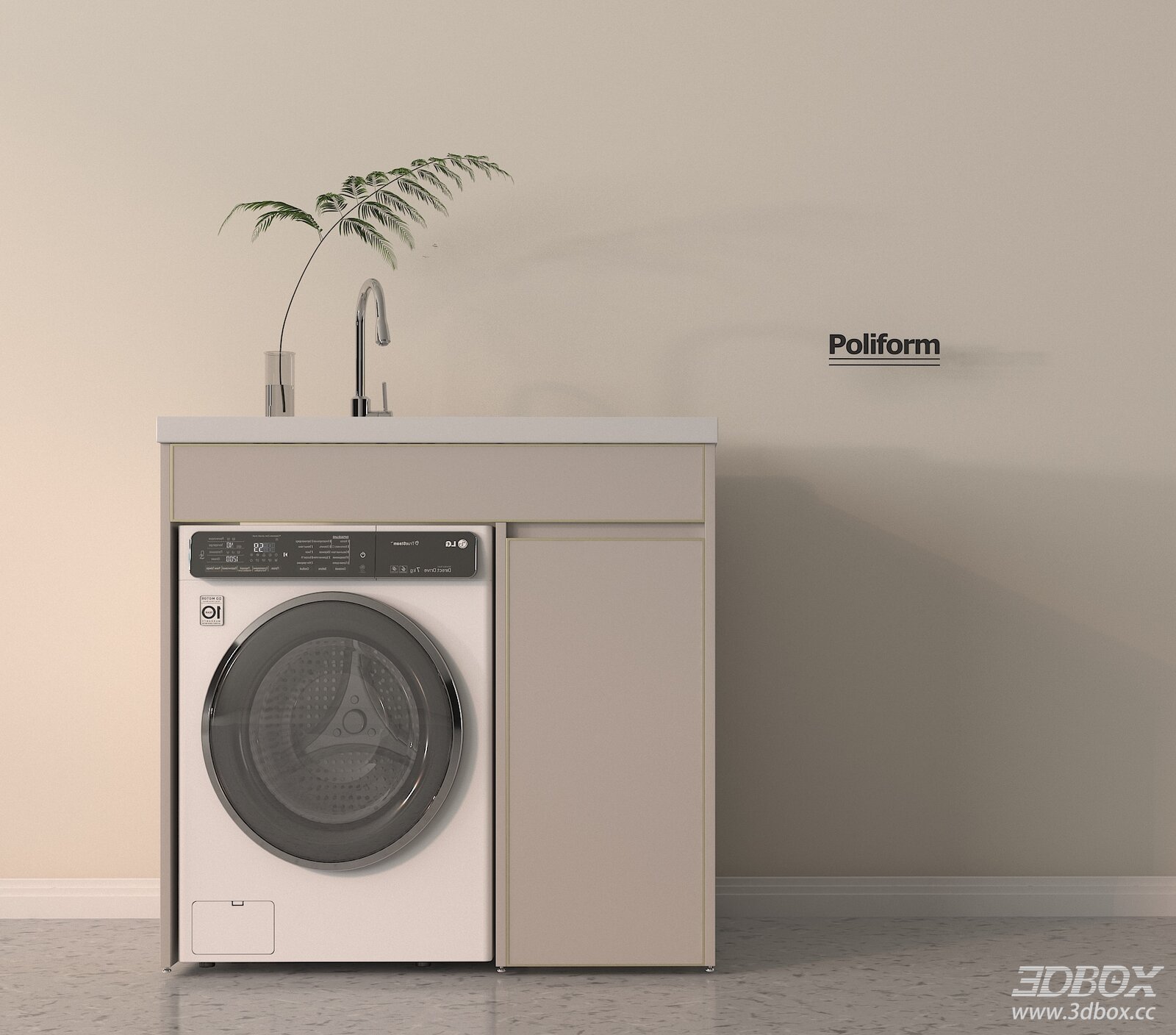 Modern Minimalist Laundry Washing Machine Cabinet