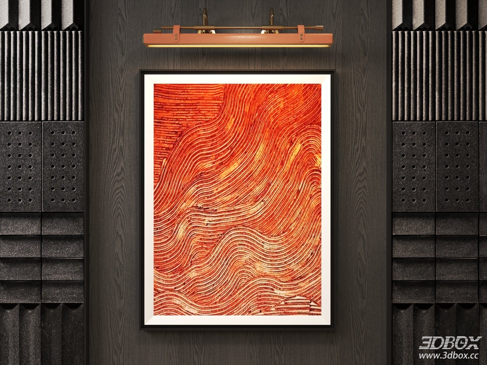 Abstract Orange Wave Decorative Wall Art Frame