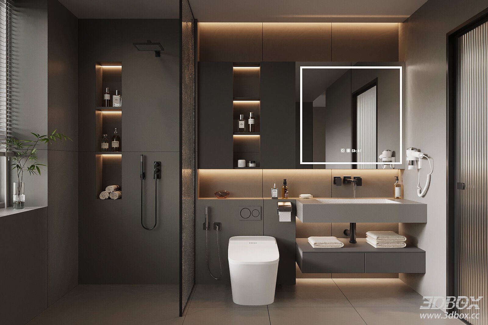 Modern Italian Style Bathroom Scene