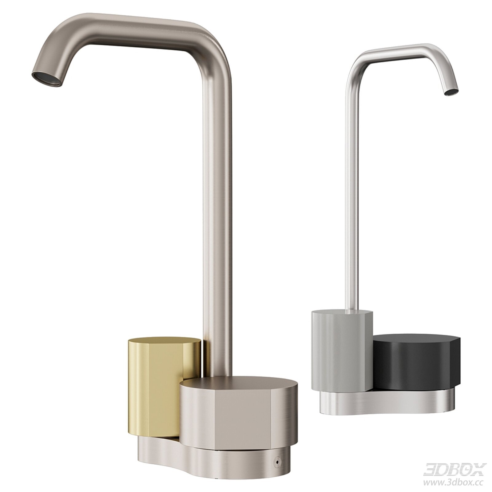 Modern Brushed Metal Wash Basin Faucet Set