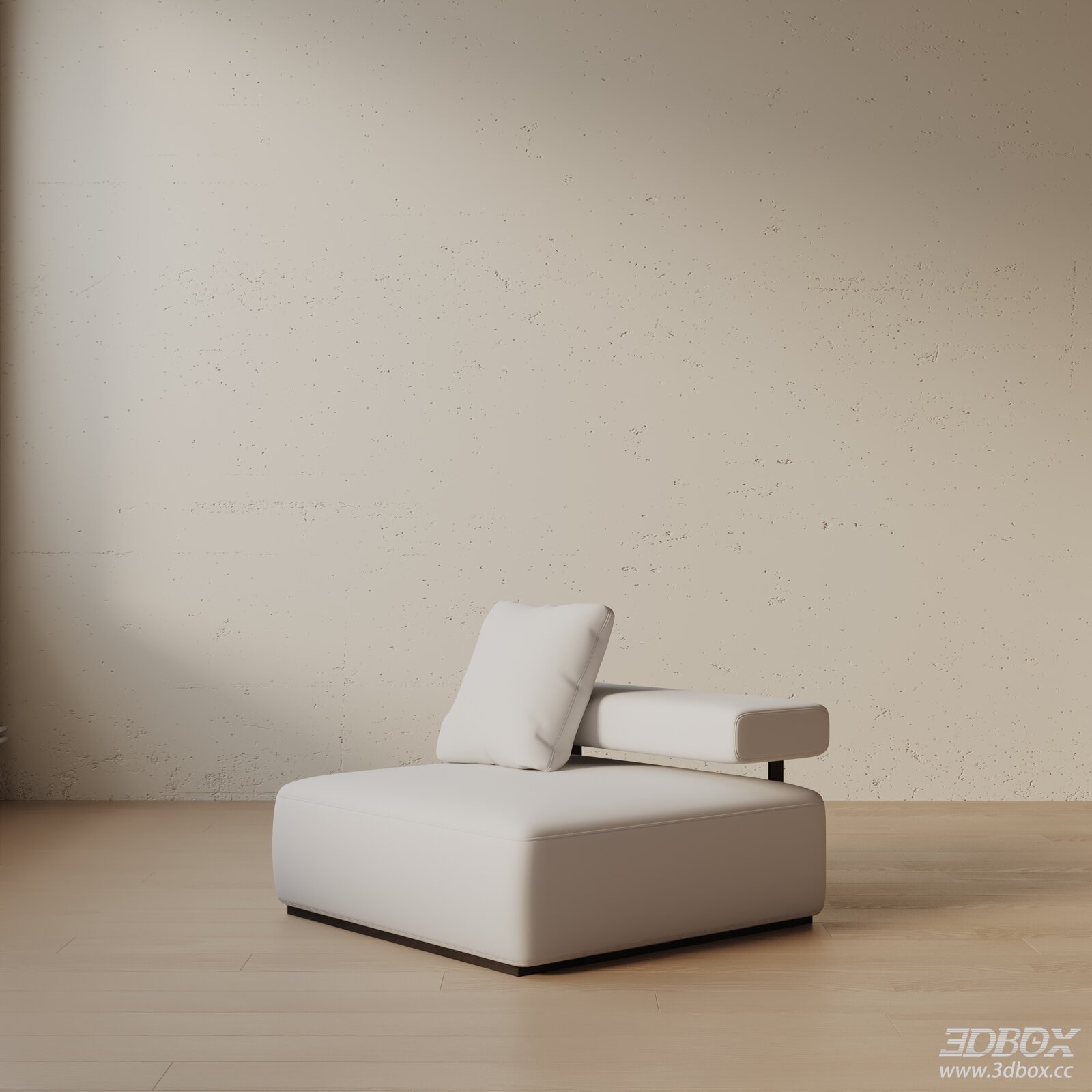 Modern Minimalist White Leather Armchair