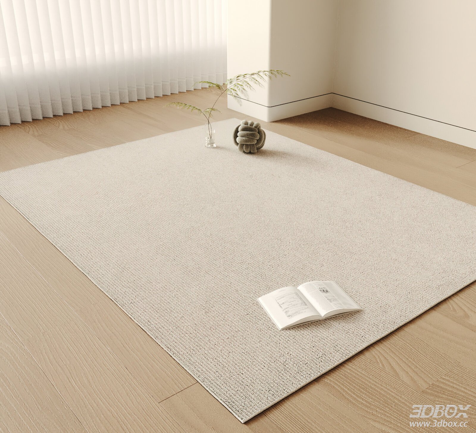 Modern Minimalist Beige Striped Carpet