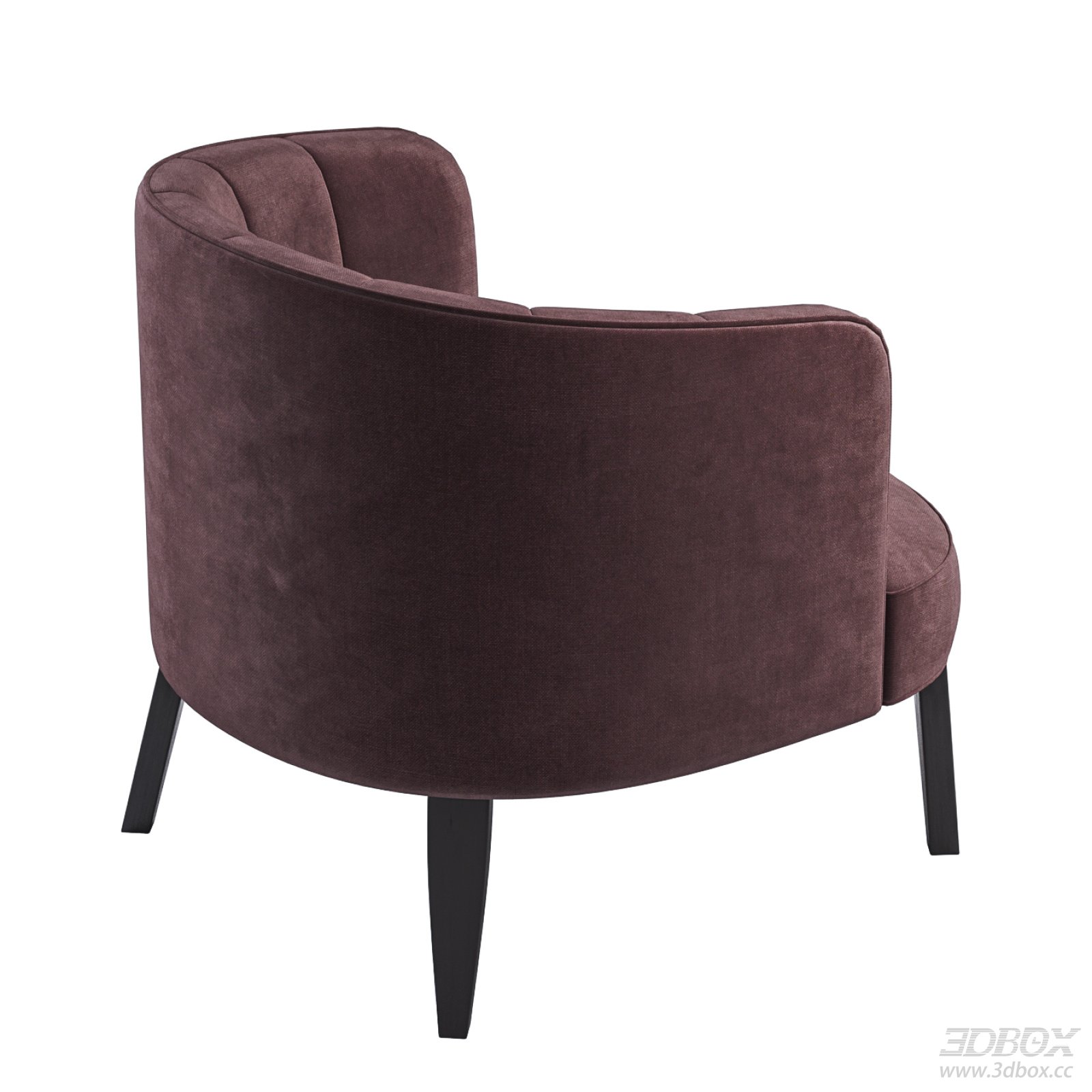 Modern Velvet Upholstered Single Sofa Armchair with Wooden Legs