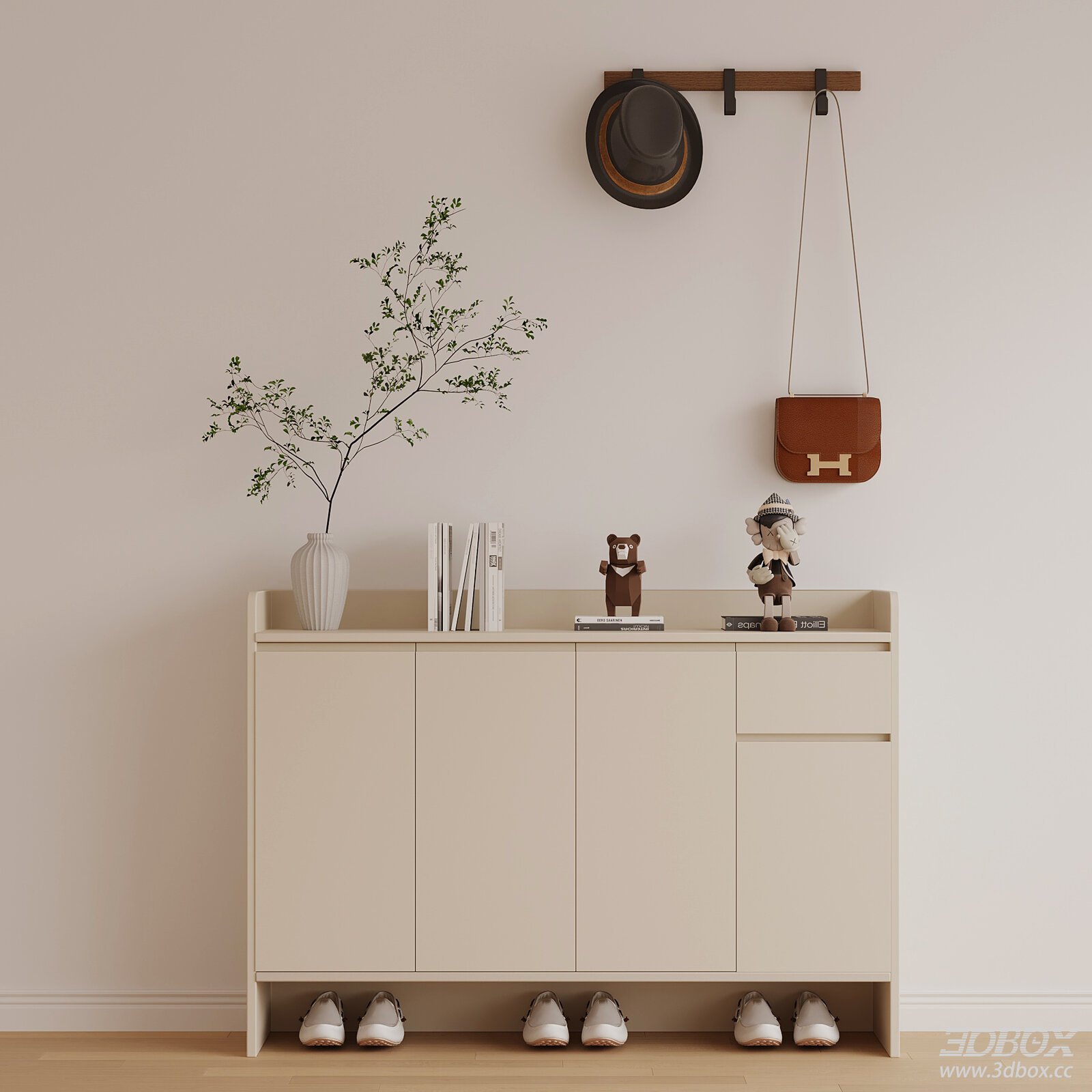 Modern Minimalist Hallway Shoe Cabinet