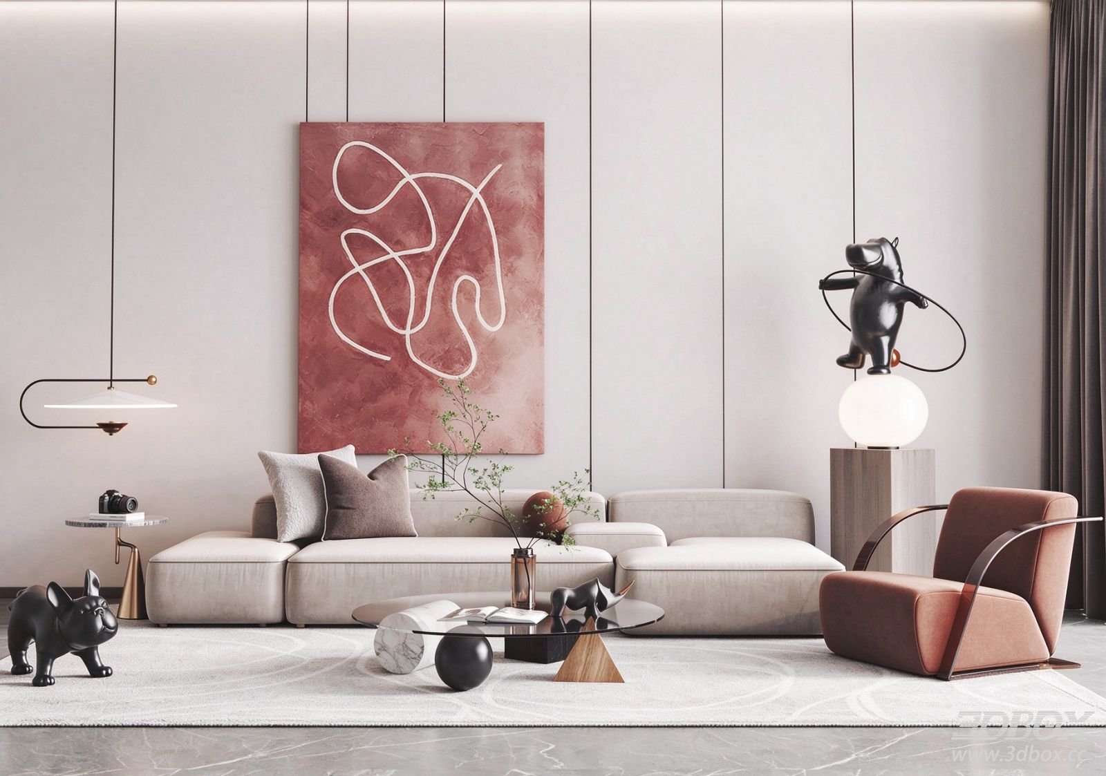 Modern Luxury Minimalist Living Room Sofa Armchair Coffee Table Set