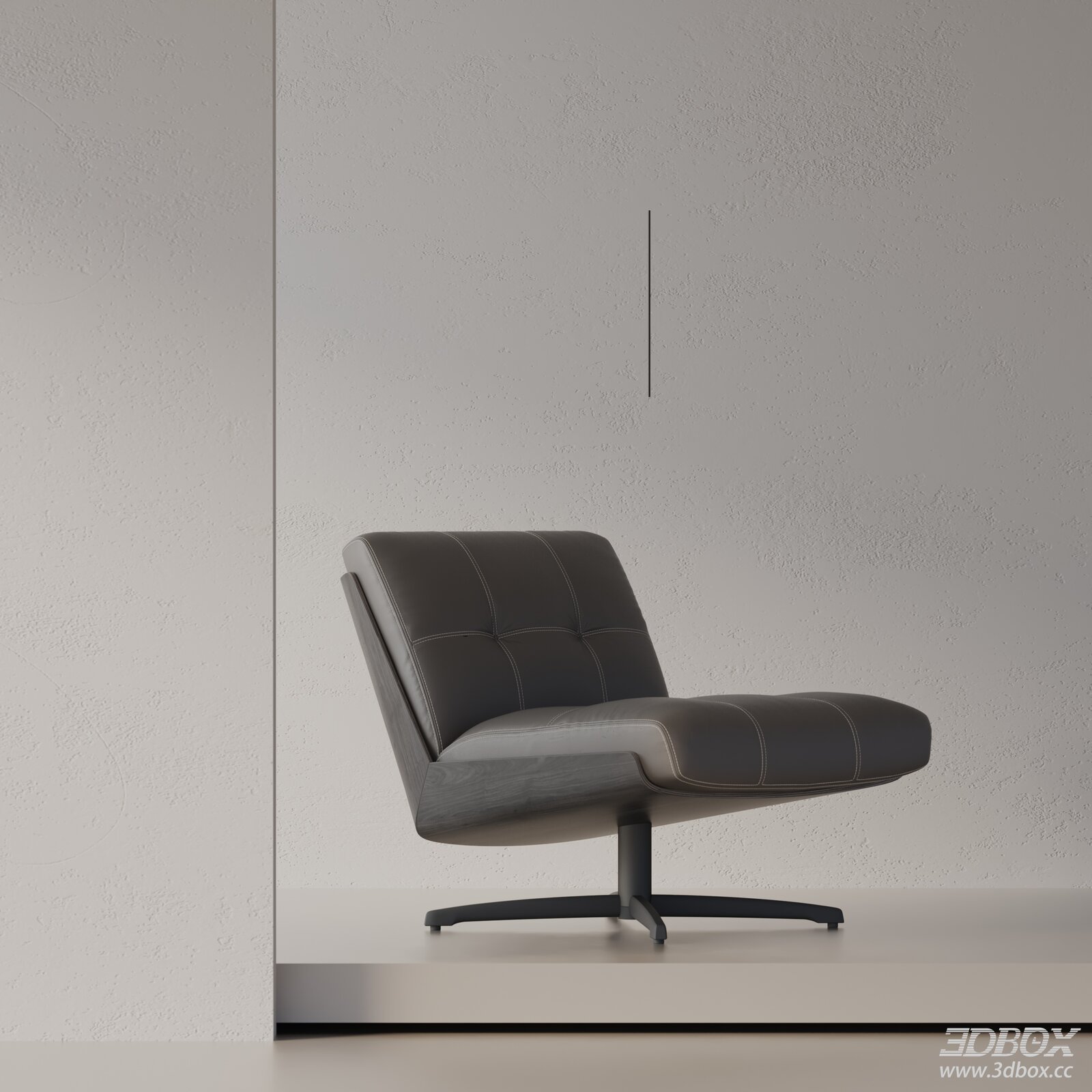 Modern Swivel Leather Armchair