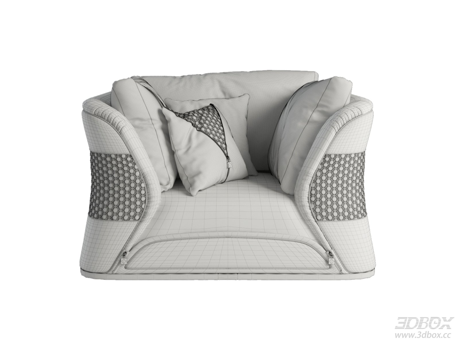Modern Luxury Fabric Single Armchair Sofa with Decorative Pillow
