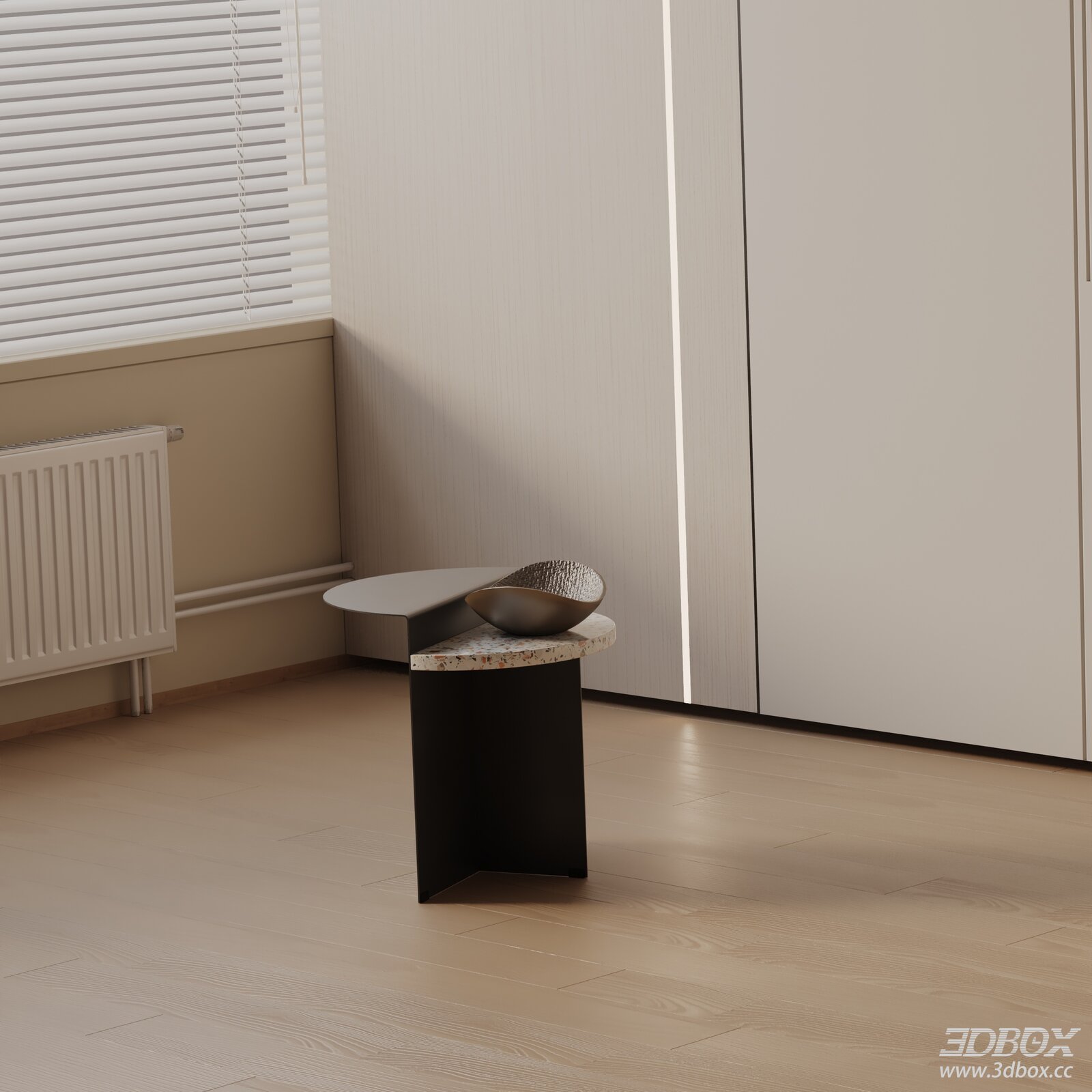 Modern Minimalist Terrazzo Top Side Table