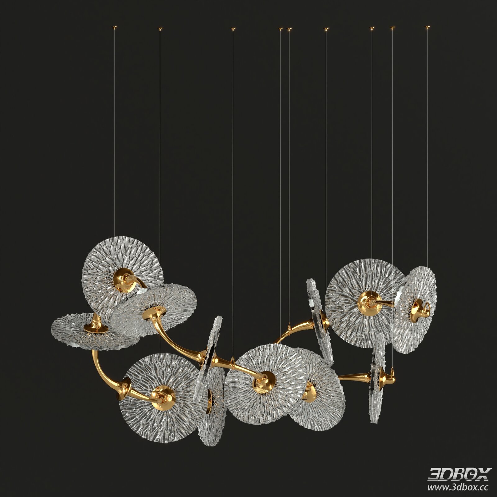 Modern Luxury Art Glass Disc Ceiling Chandelier