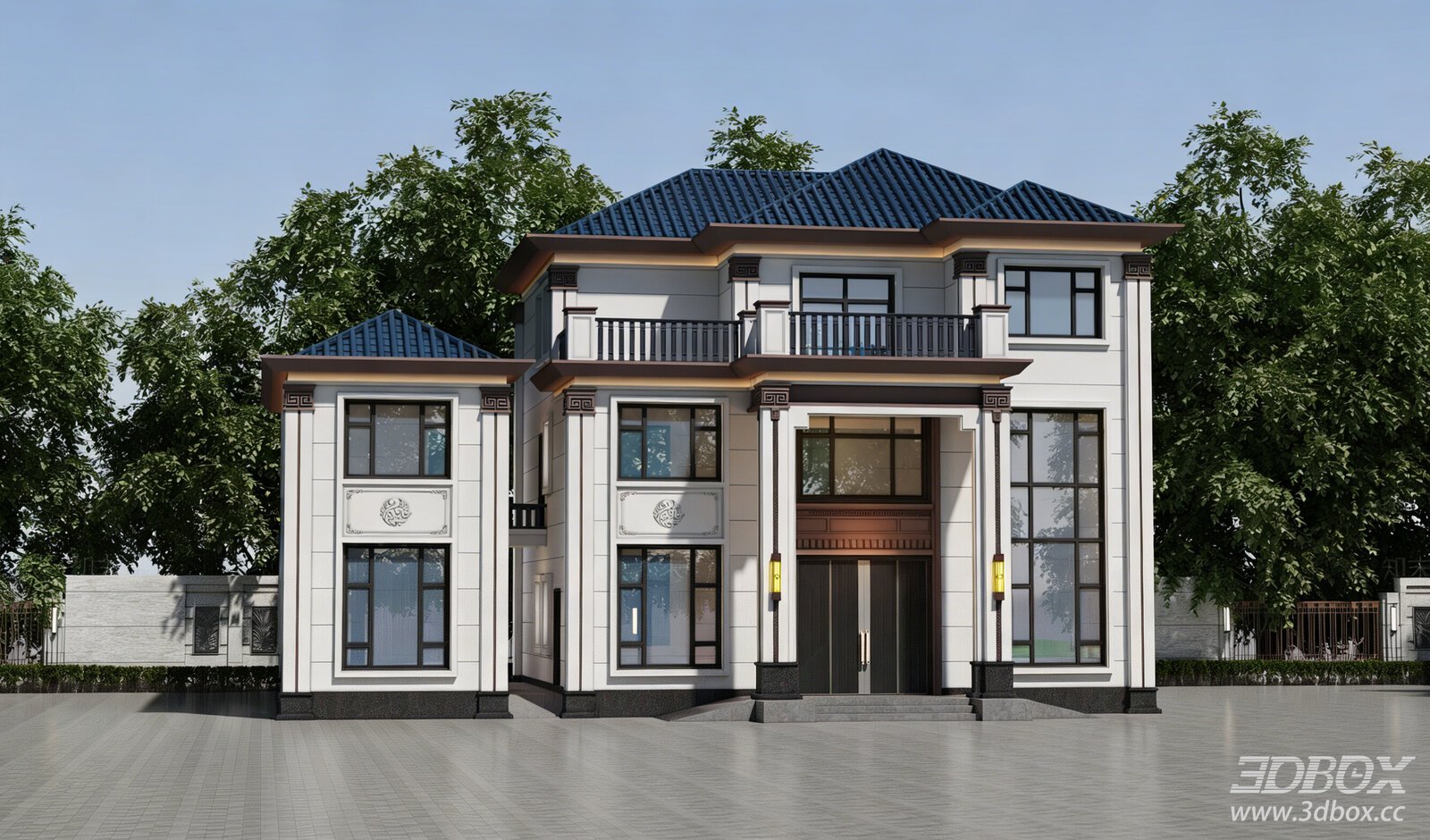 New Chinese Style Luxury Villa Exterior Building