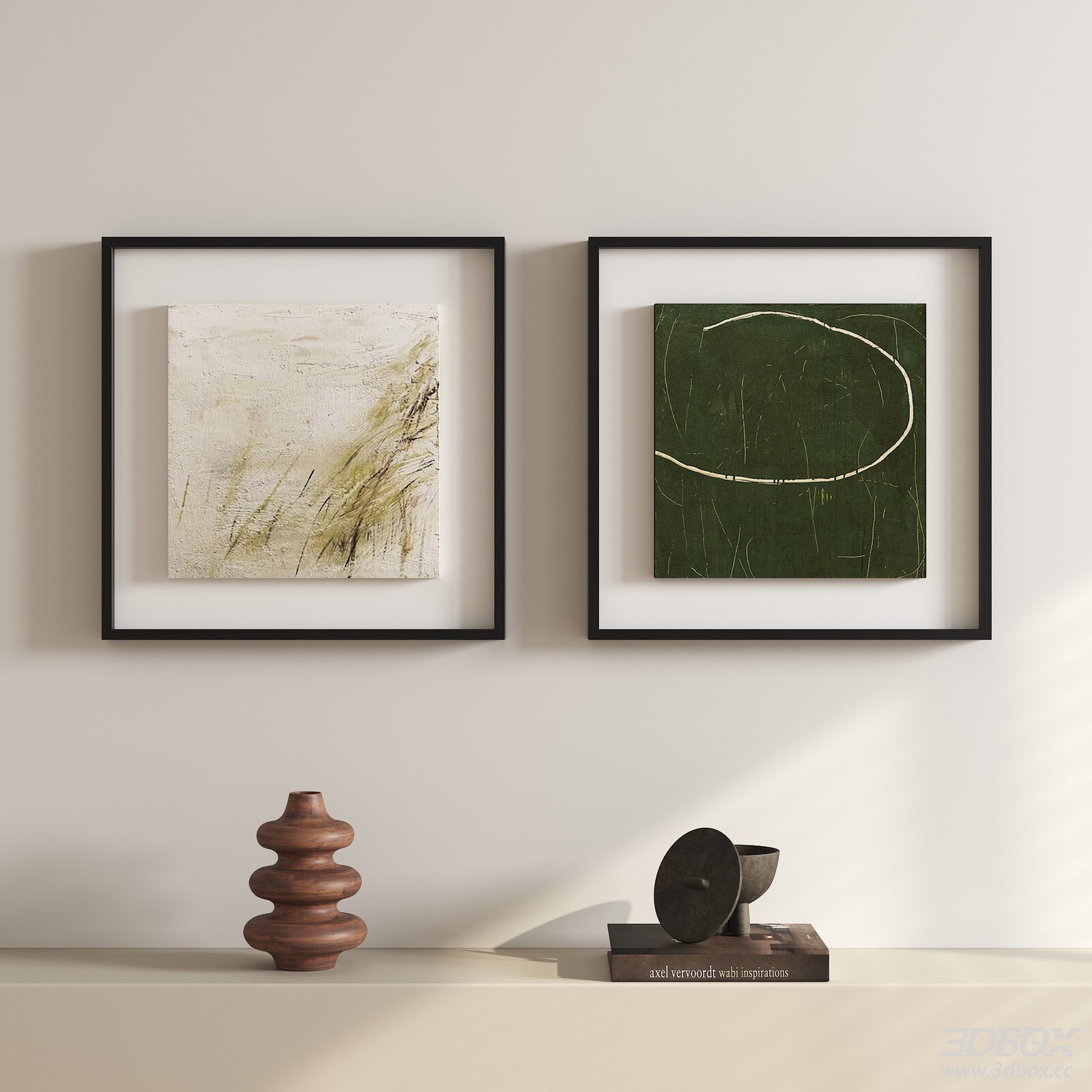 Wabi Sabi Abstract Framed Wall Art Decor Set
