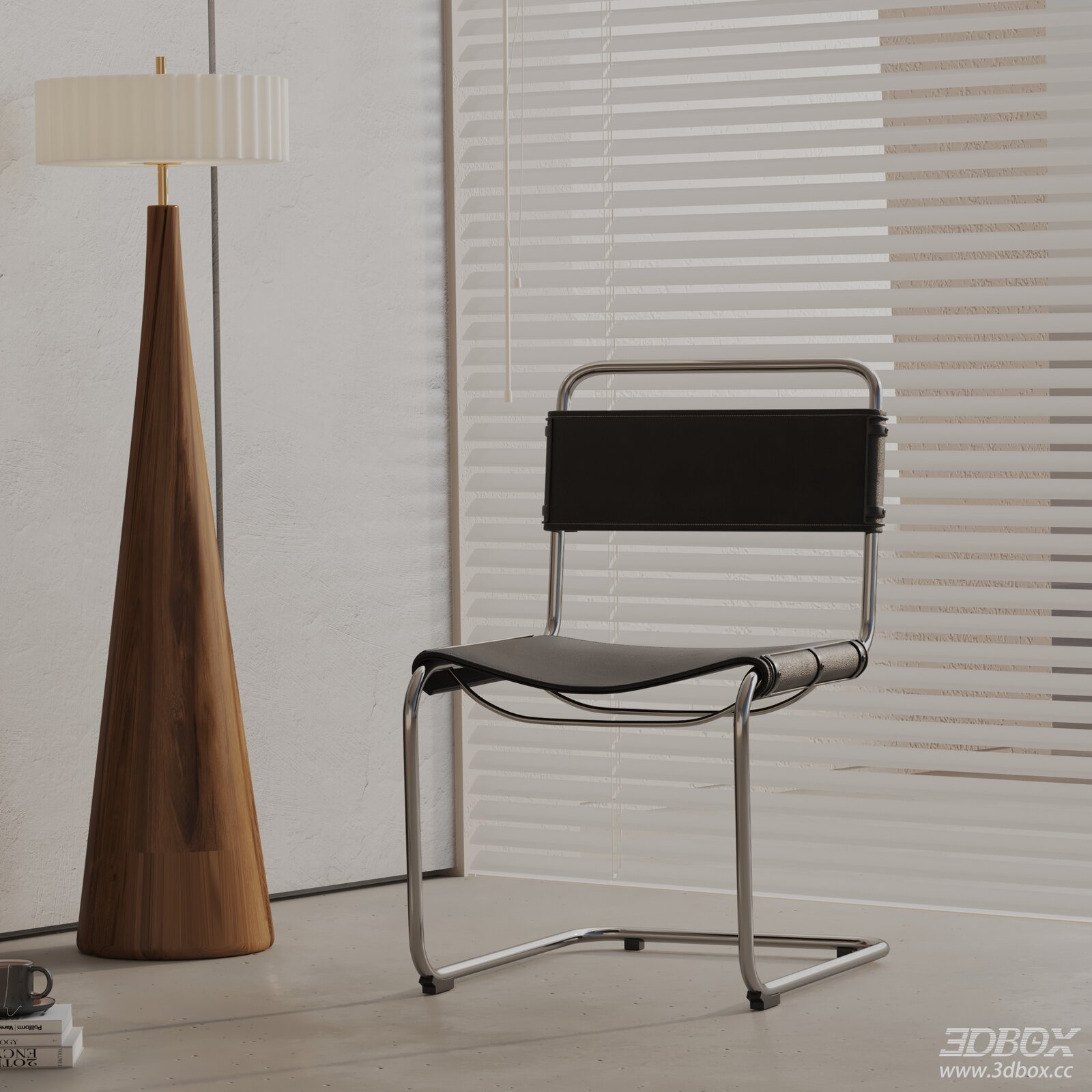 Modern Minimalist Leather Dining Chair with Metal Frame