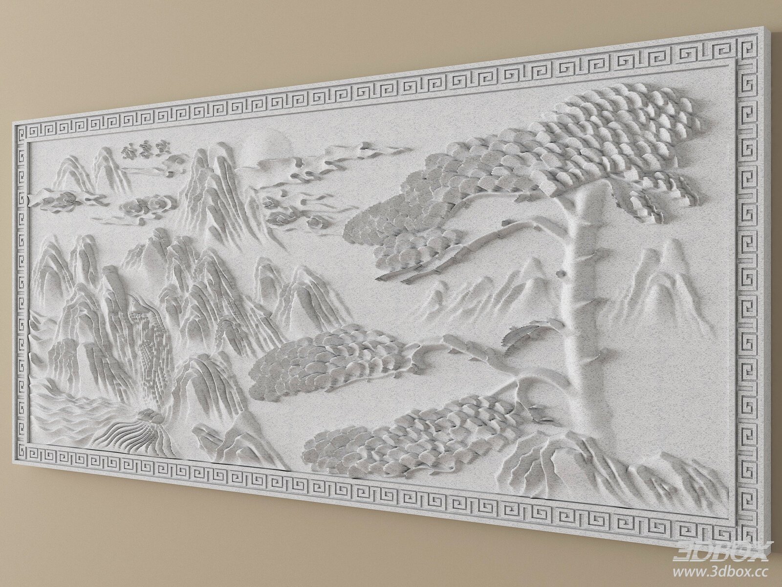 Chinese Style Stone Relief Landscape Decorative Wall Panel