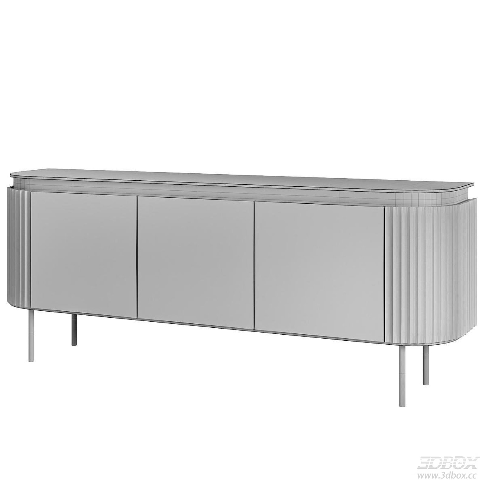 Modern Fluted Sideboard Storage Cabinet