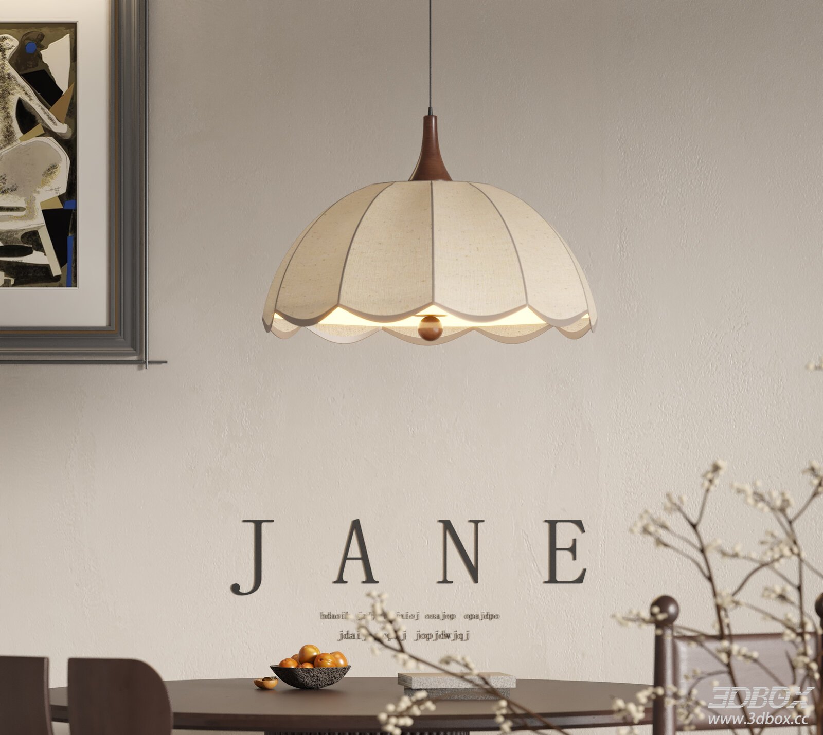 Vintage Wabi Sabi Fabric Shade Ceiling Pendant Lamp
