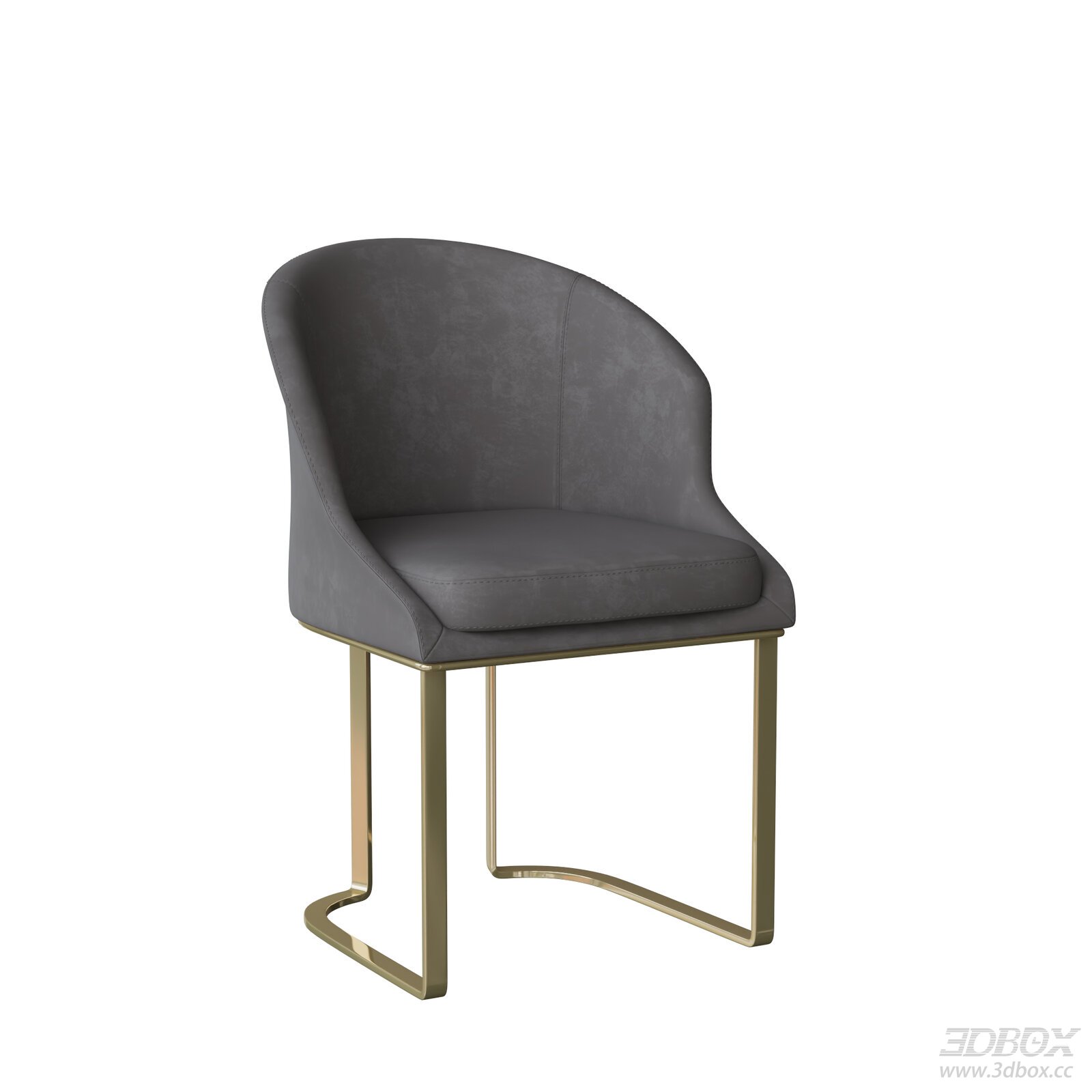 Luxury Modern Upholstered Dining Chair with Brass Legs