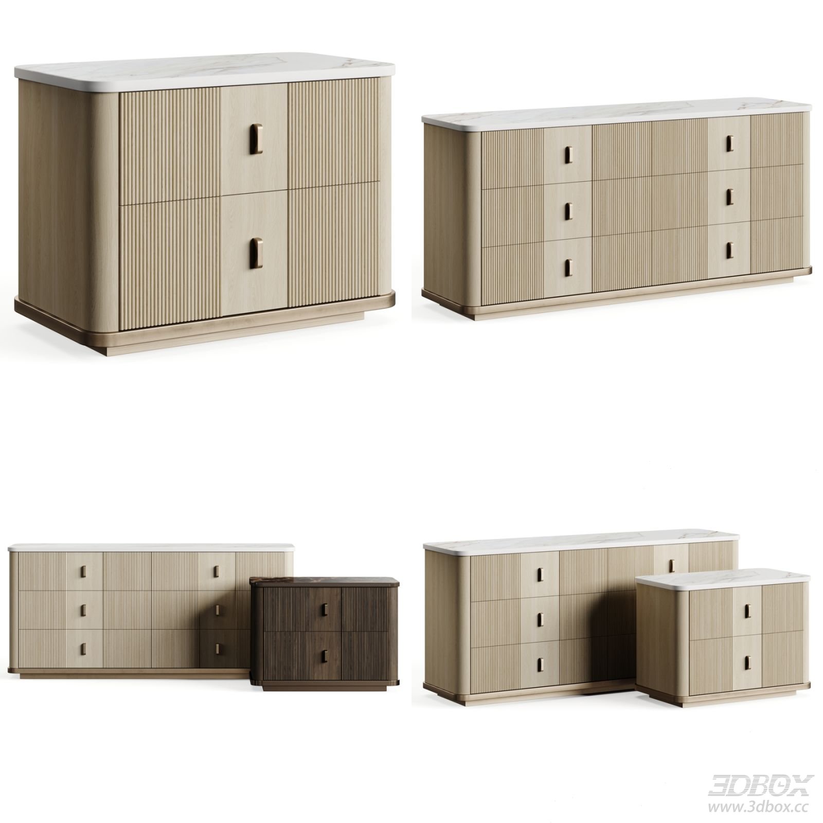 Caracole Rhythm Sideboard and Chest of Drawers Set