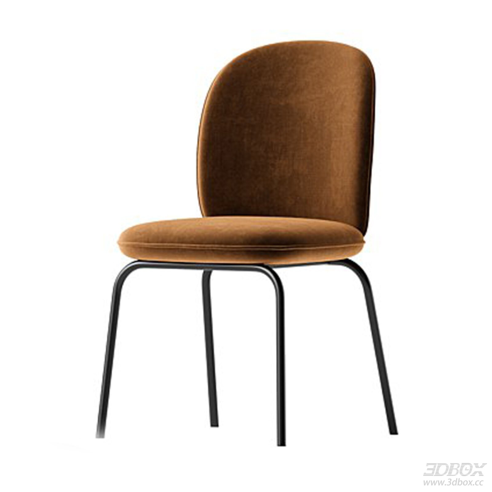 Modern Velvet Upholstered Dining Chair with Metal Legs