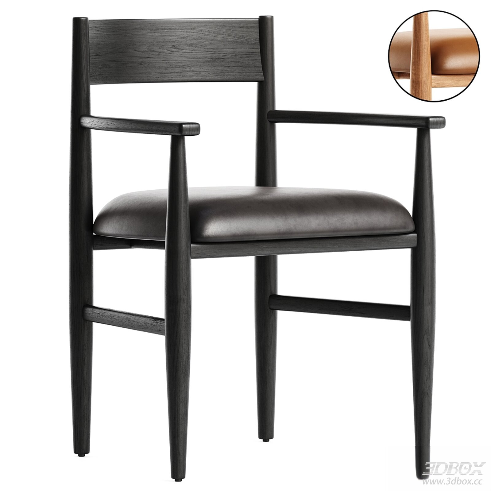 Modern Upholstered Wooden Dining Armchair