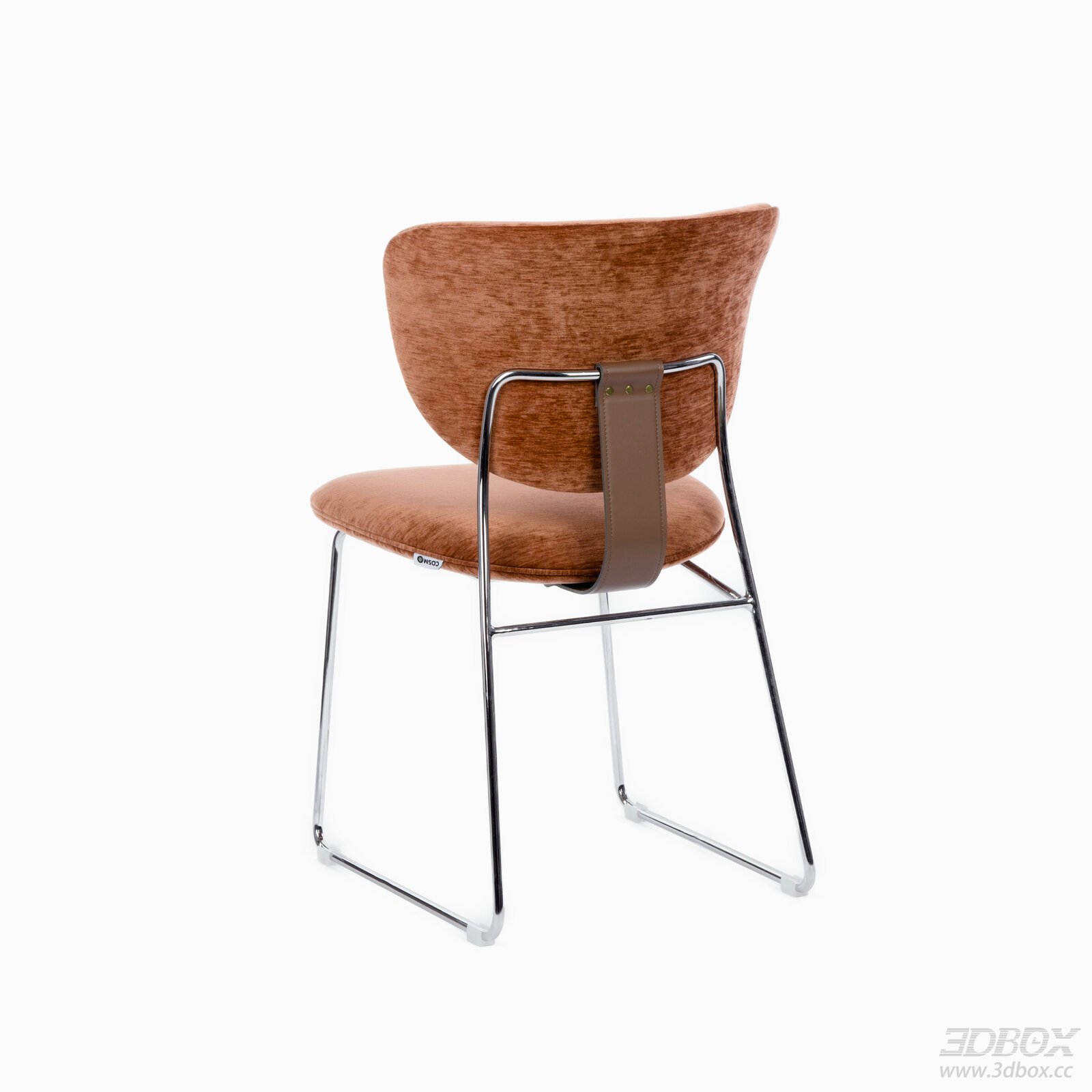 Modern Fabric Upholstered Dining Chair with Chrome Frame