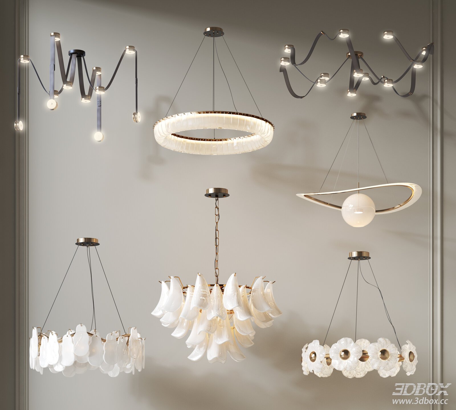 Modern French Style Ceiling Chandelier Set