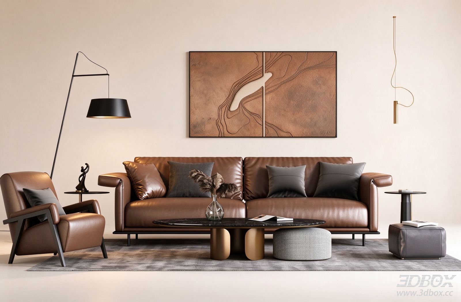 Modern Luxury Leather Sofa Living Room Furniture Set