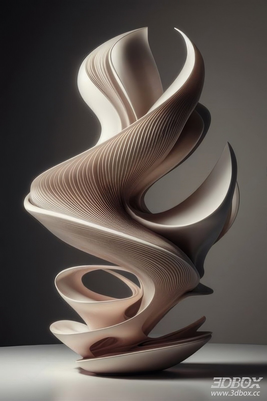Modern Minimalist Abstract Twisted Art Sculpture