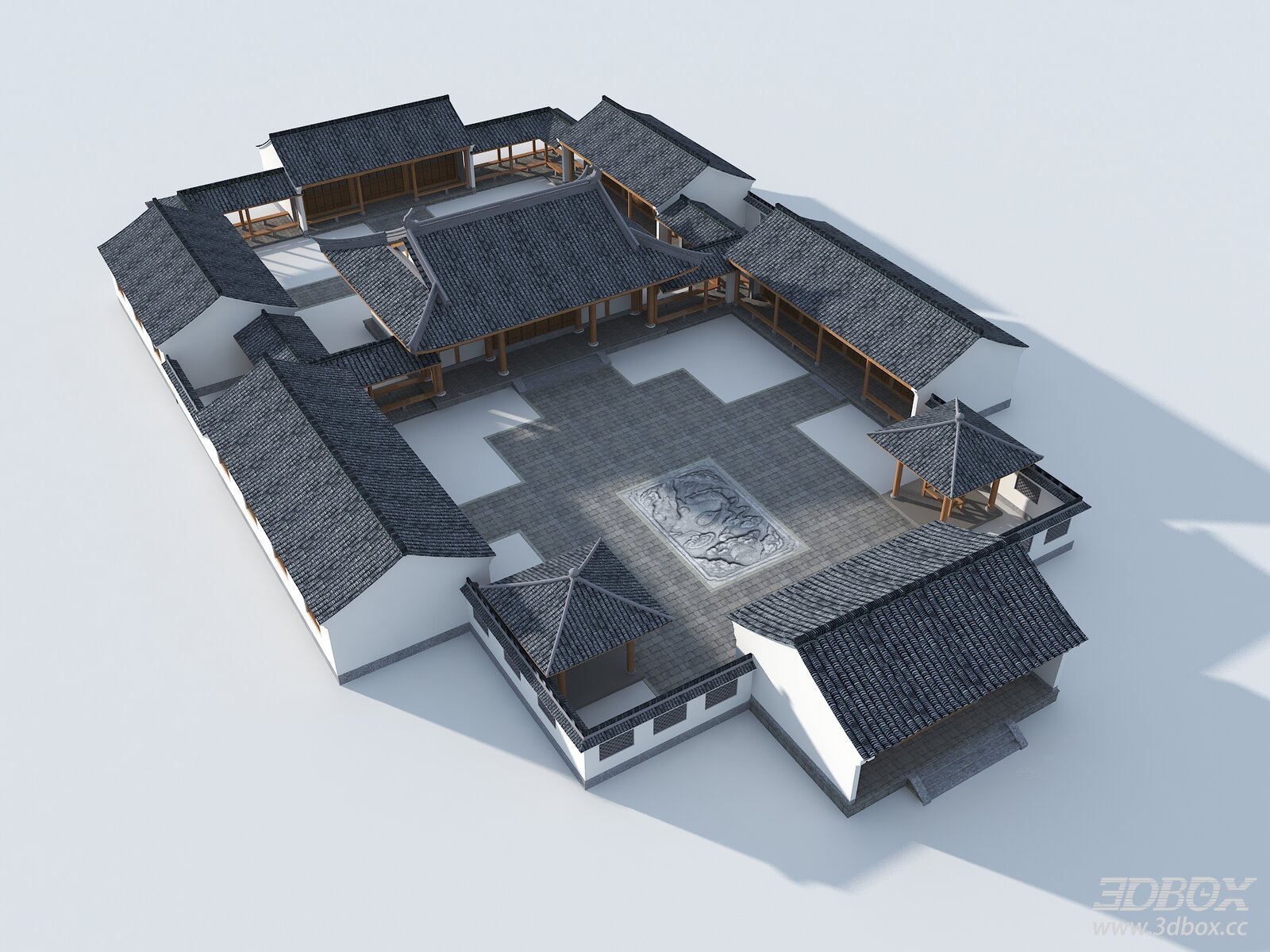 Traditional Chinese Courtyard Siheyuan Exterior Building