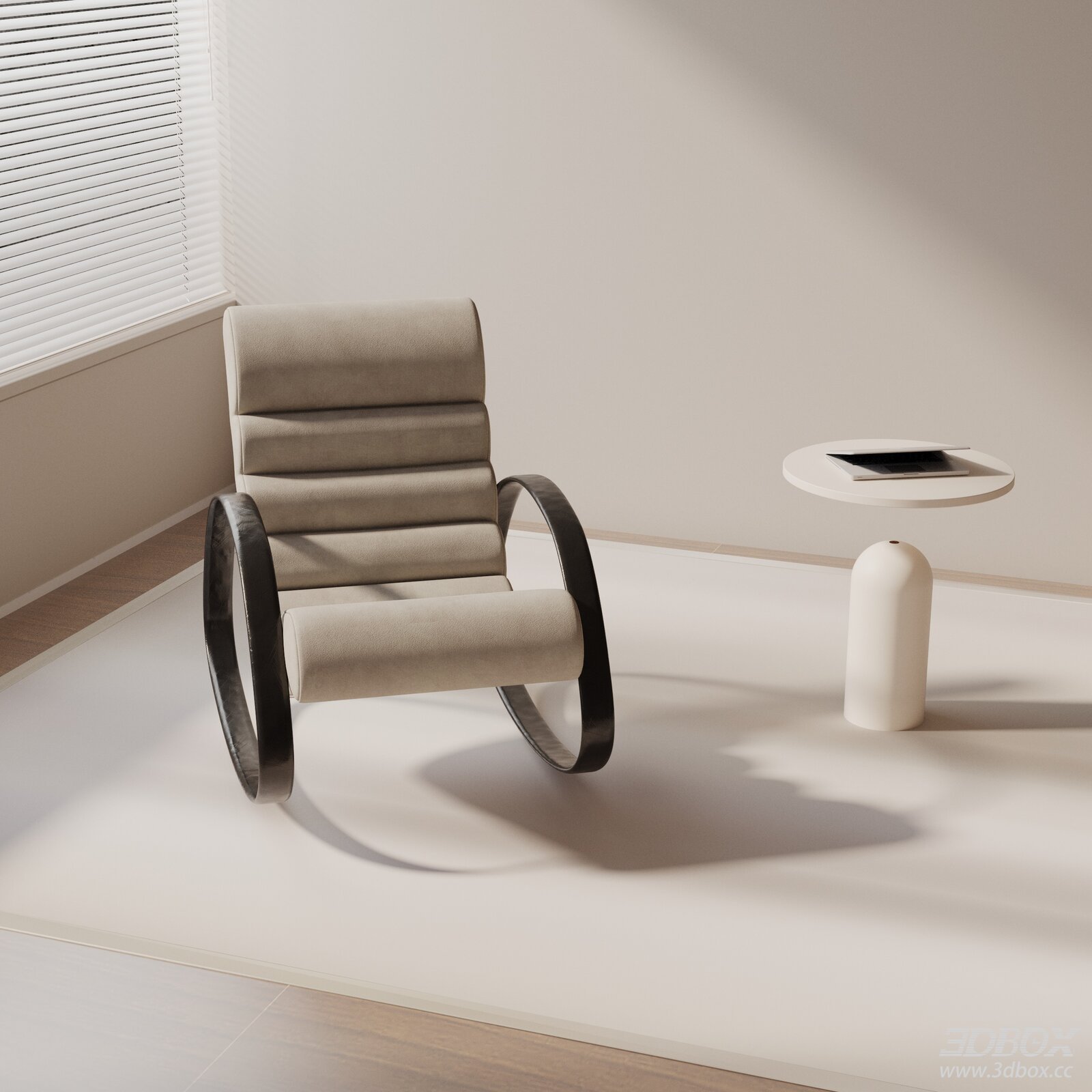 Modern Fabric Upholstered Rocking Armchair