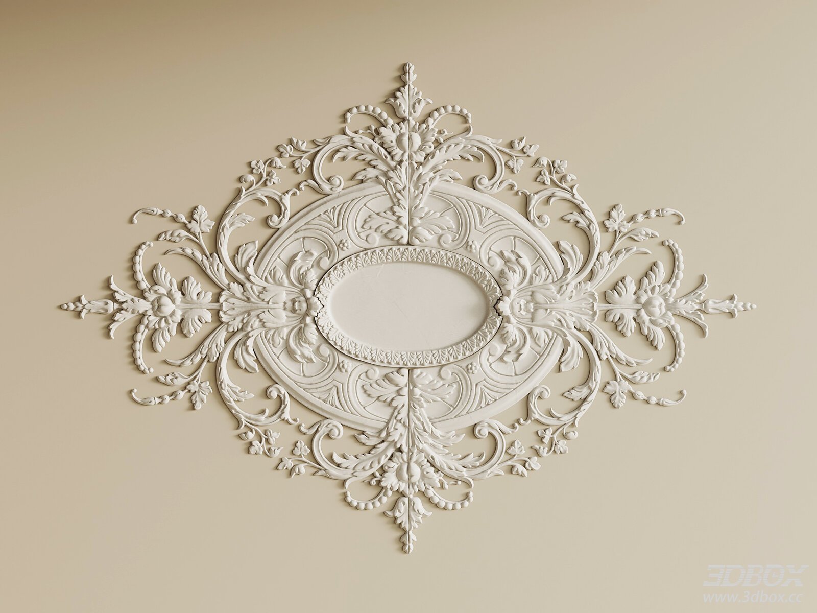 French Vintage Ornate Plaster Ceiling Medallion