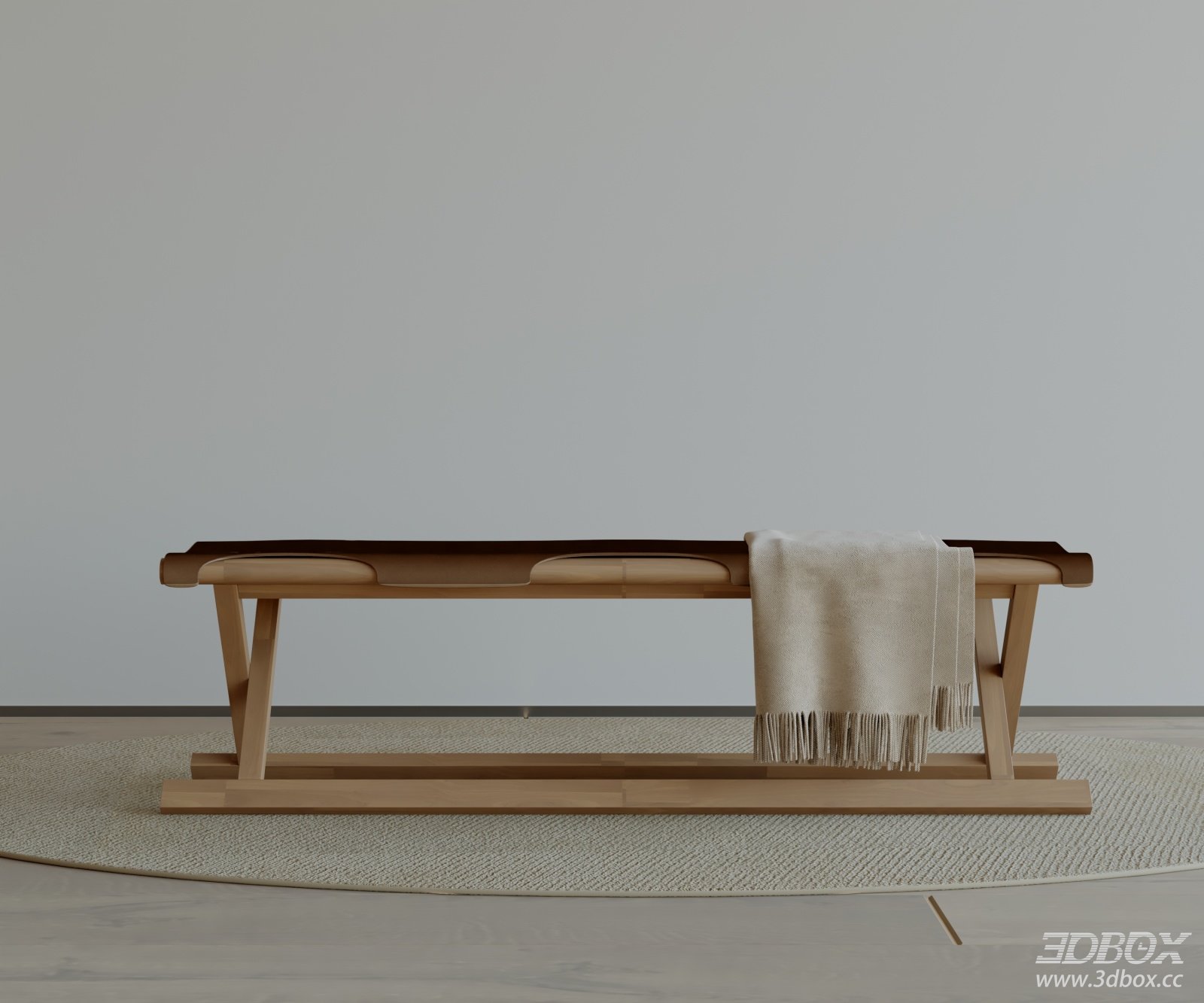 Modern Wooden Leather Upholstered Entry Bench