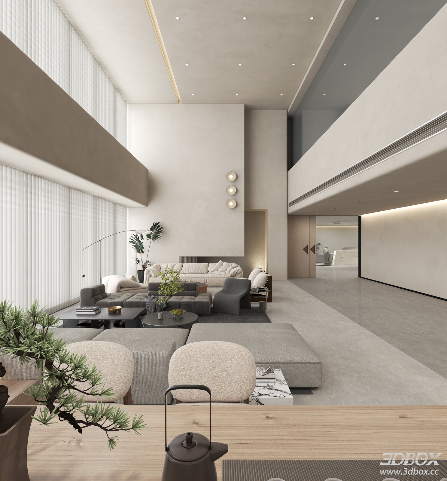 Modern Cream Style Duplex Living Room Interior