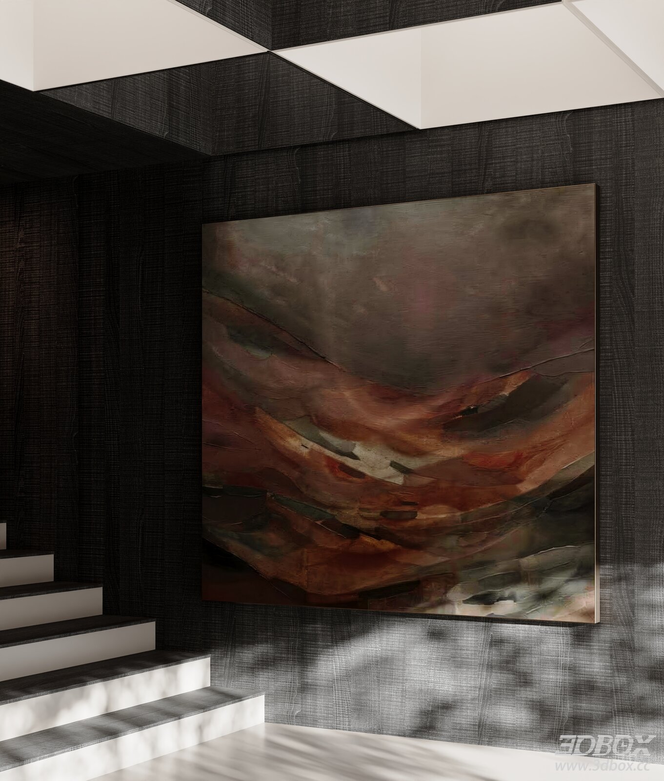 Italian Luxury Abstract Textured Framed Wall Art Painting