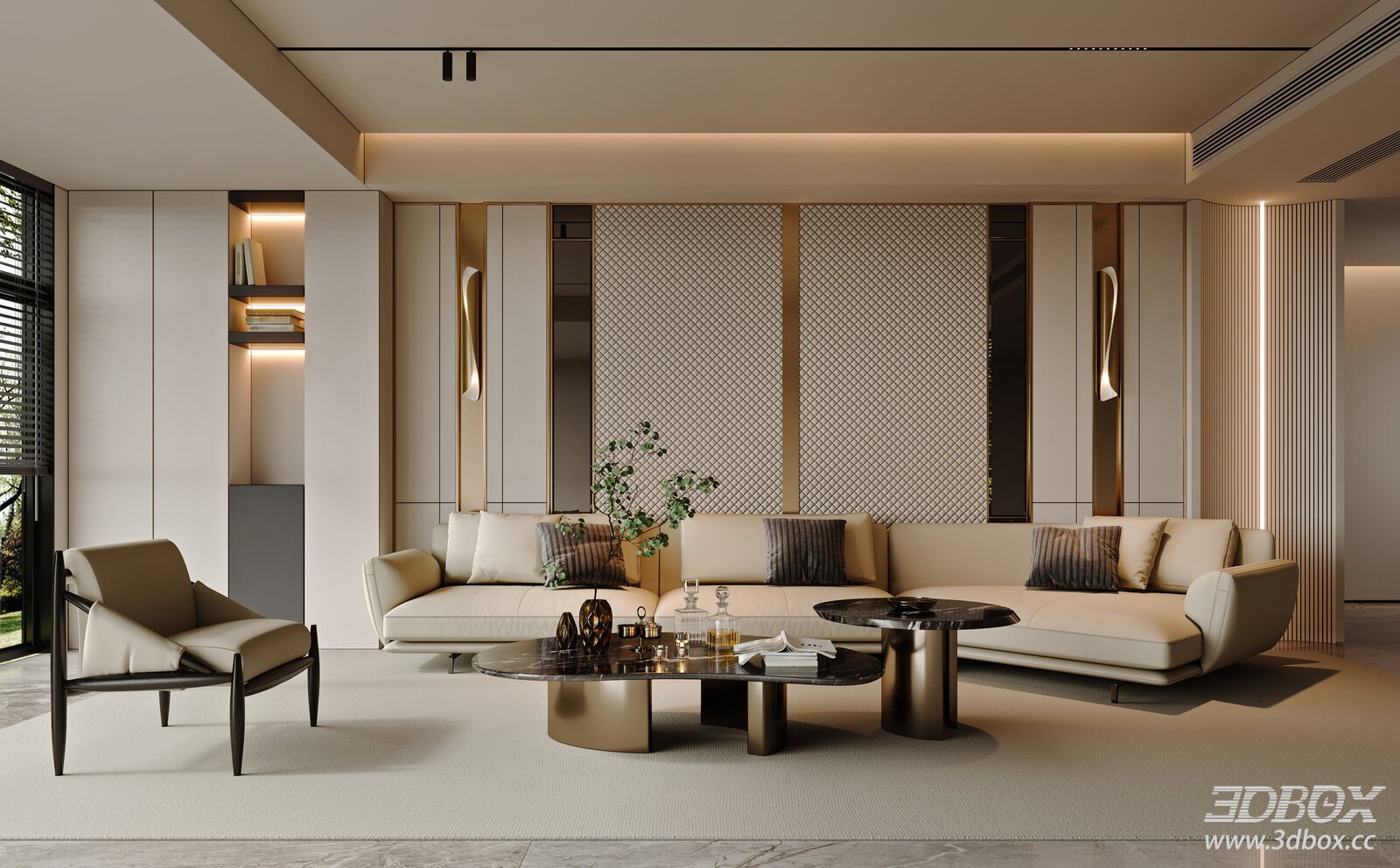 Modern Luxury Living Room Interior Scene