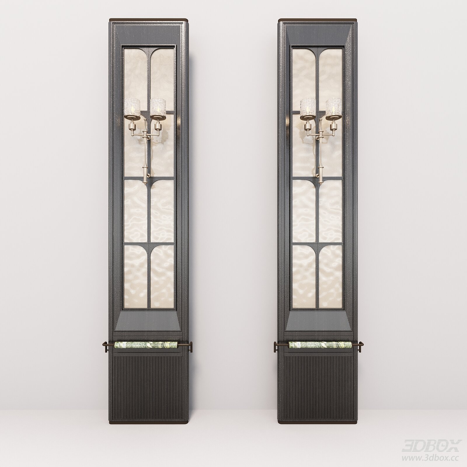 New Chinese Luxury Glass Decorative Panel with Wall Sconce