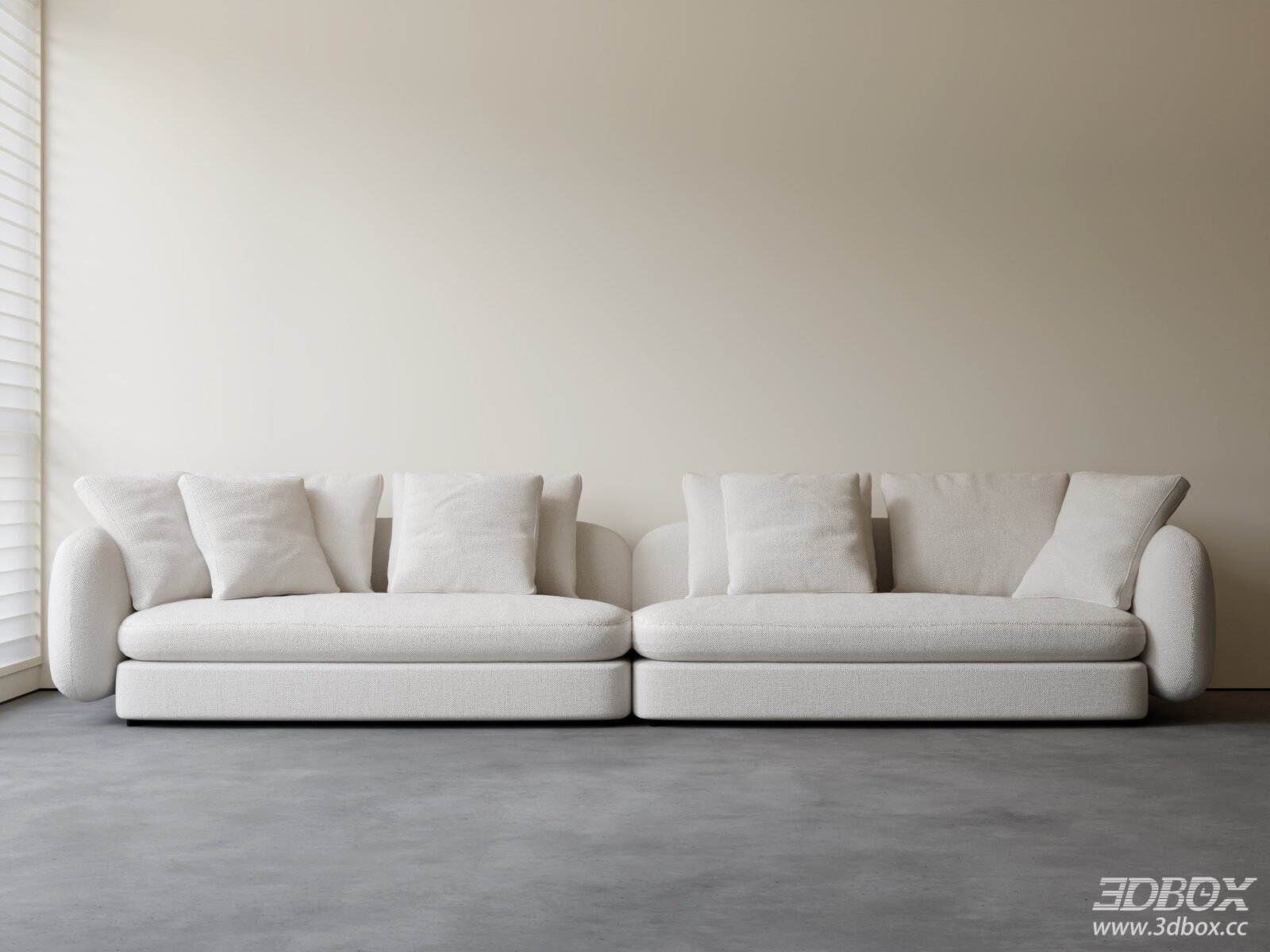 Modern White Fabric Modular Sofa Set