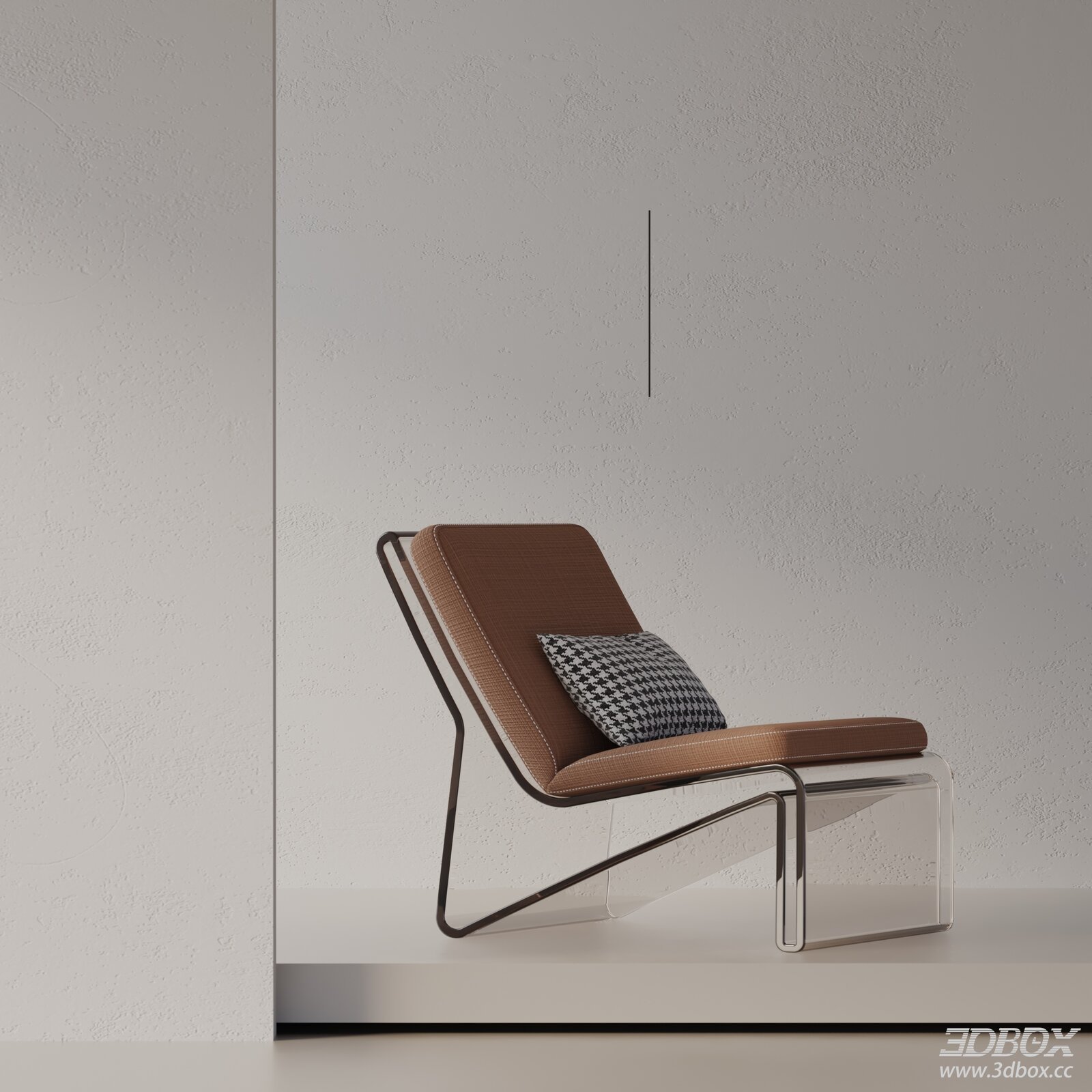 Modern Minimalist Fabric Lounge Armchair with Acrylic Base
