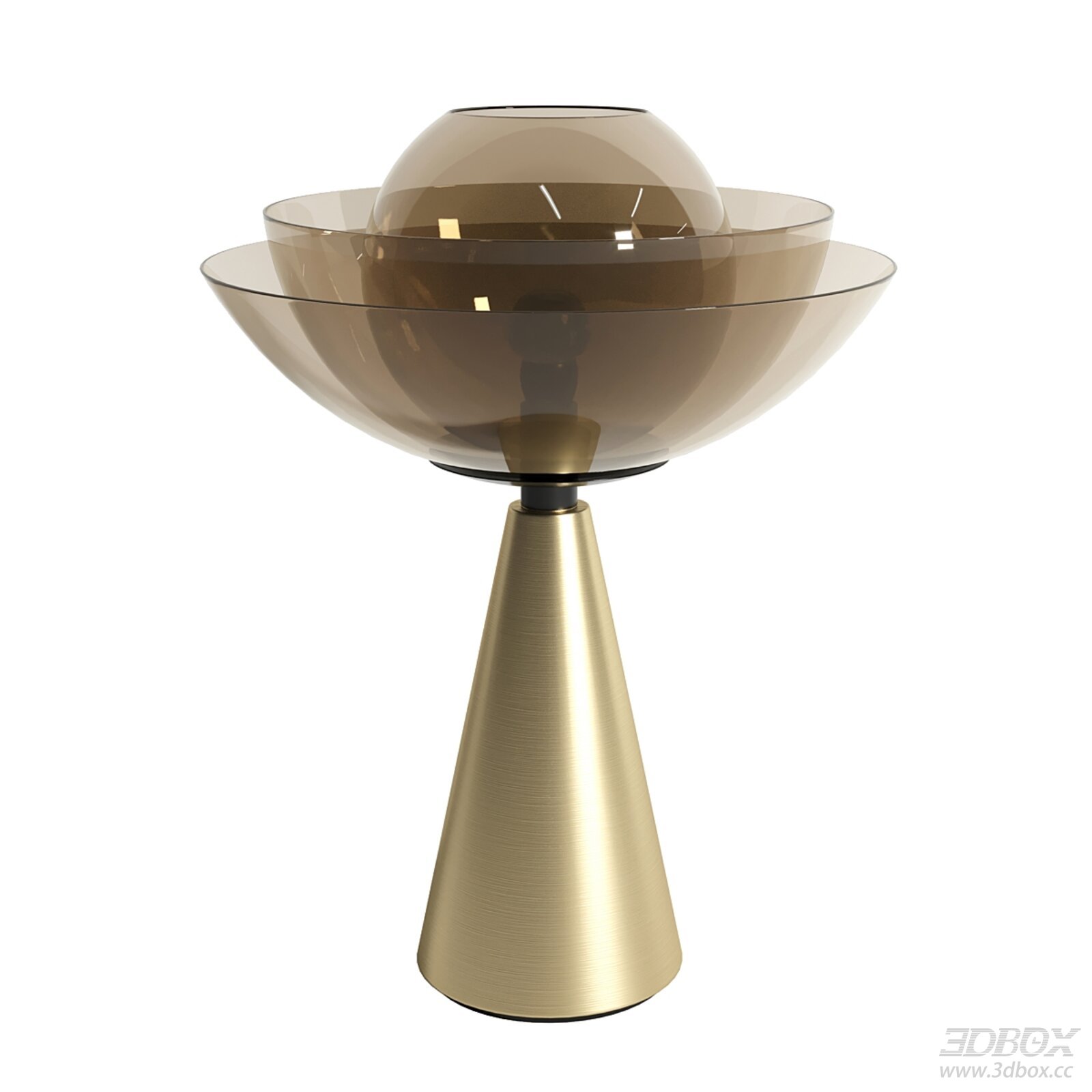 Lotus Matte Gold Amber Glass Table Lamp