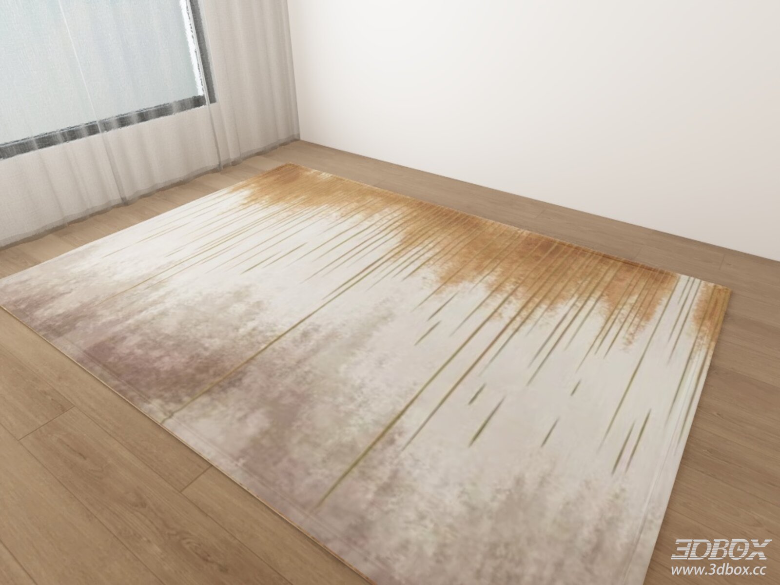 Modern Abstract Gradient Carpet With Golden Lines