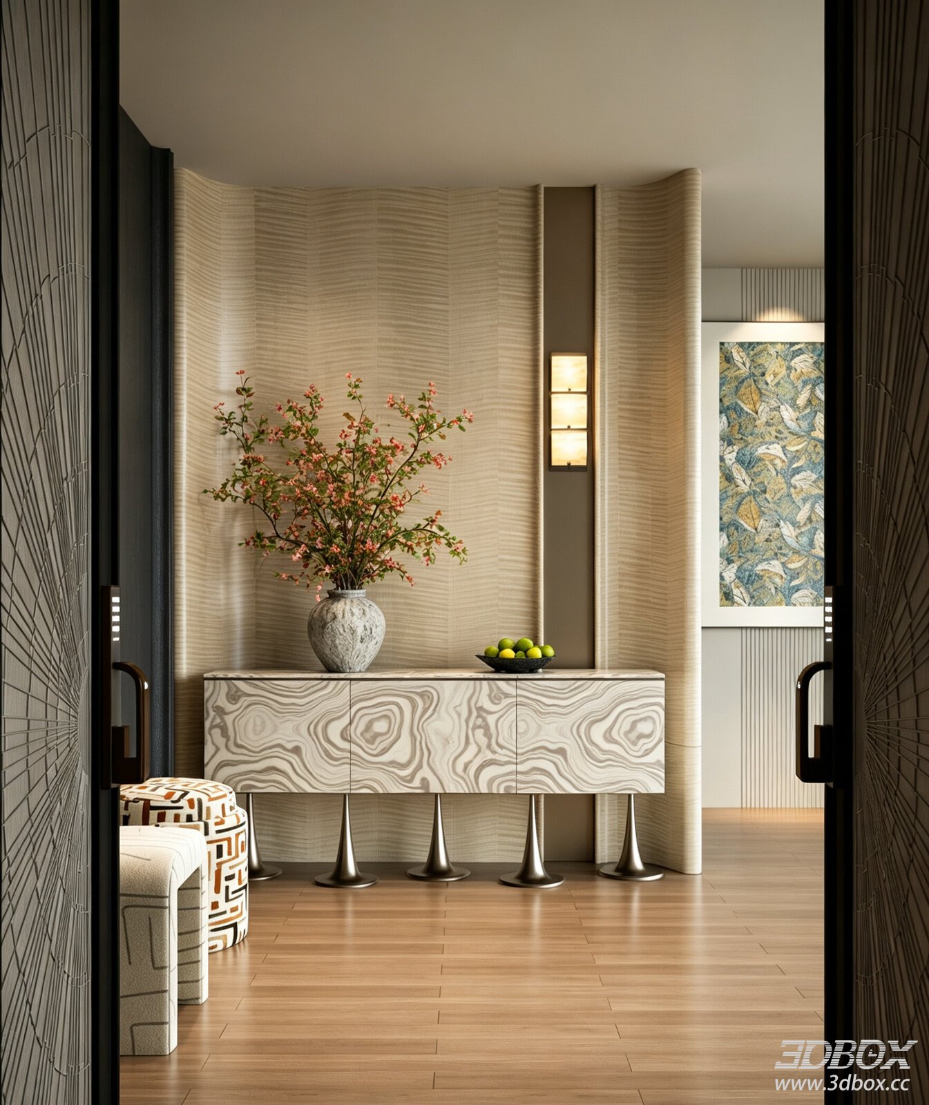 Modern Luxury Hallway With Console Table and Decor