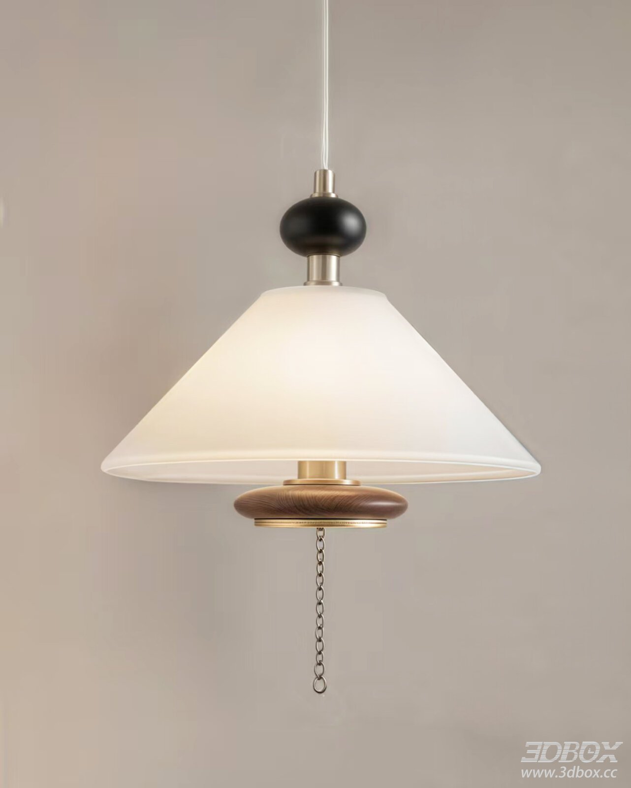 Modern Frosted Glass Wood Brass Ceiling Pendant Lamp