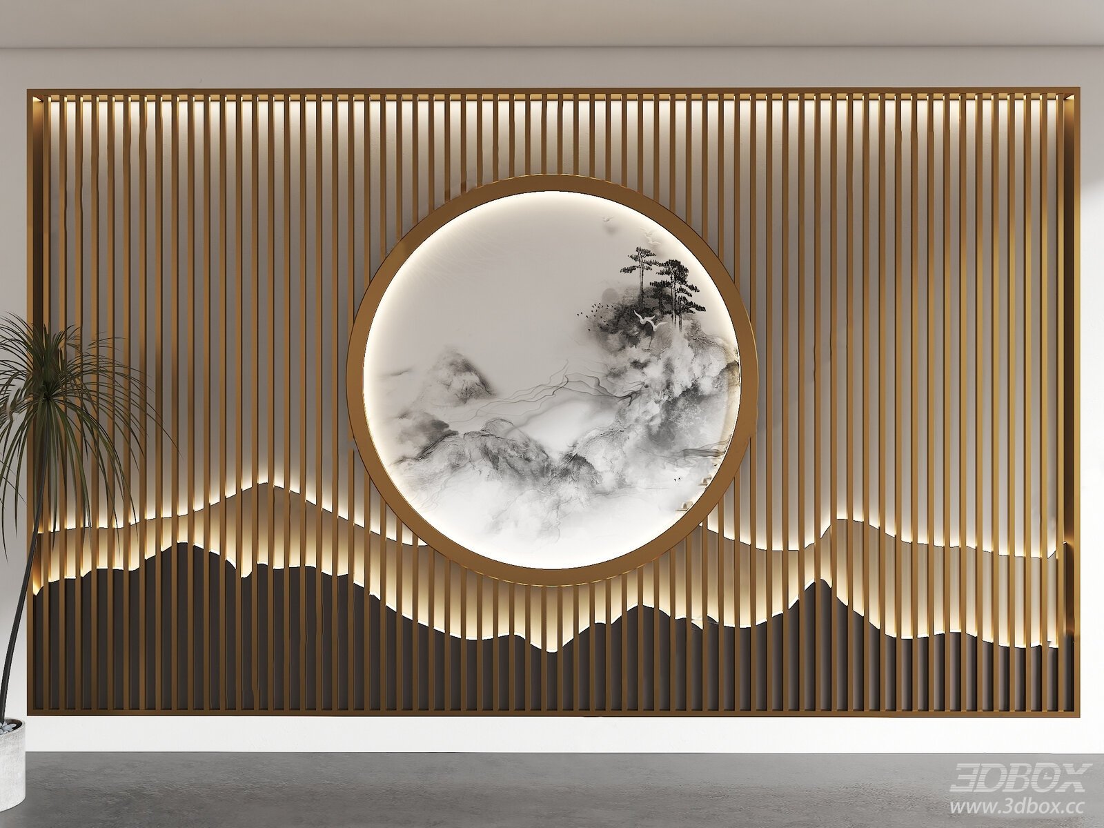 New Chinese Style Backlit Decorative Wall Panel