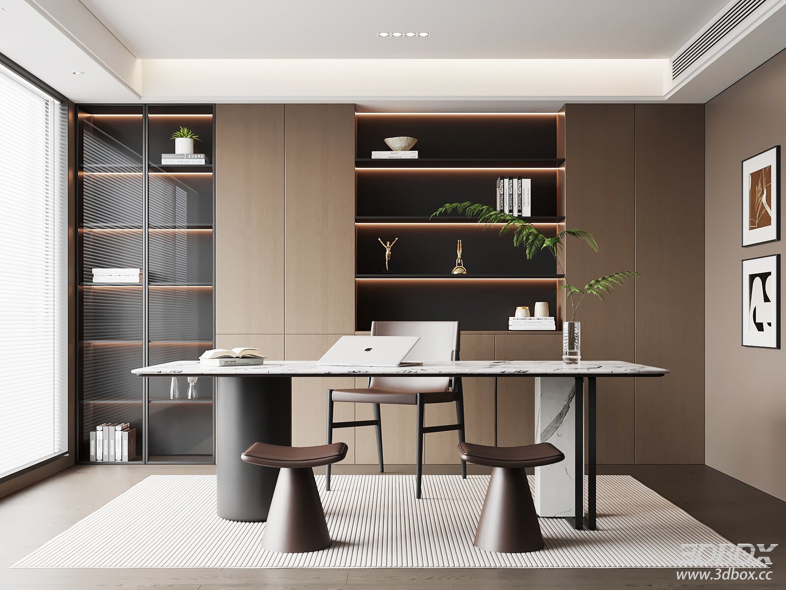 Modern Italian Style Study Room Workspace