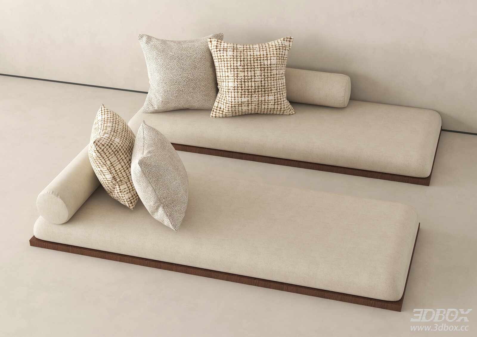 Modern Window Seat Cushion with Decorative Pillows