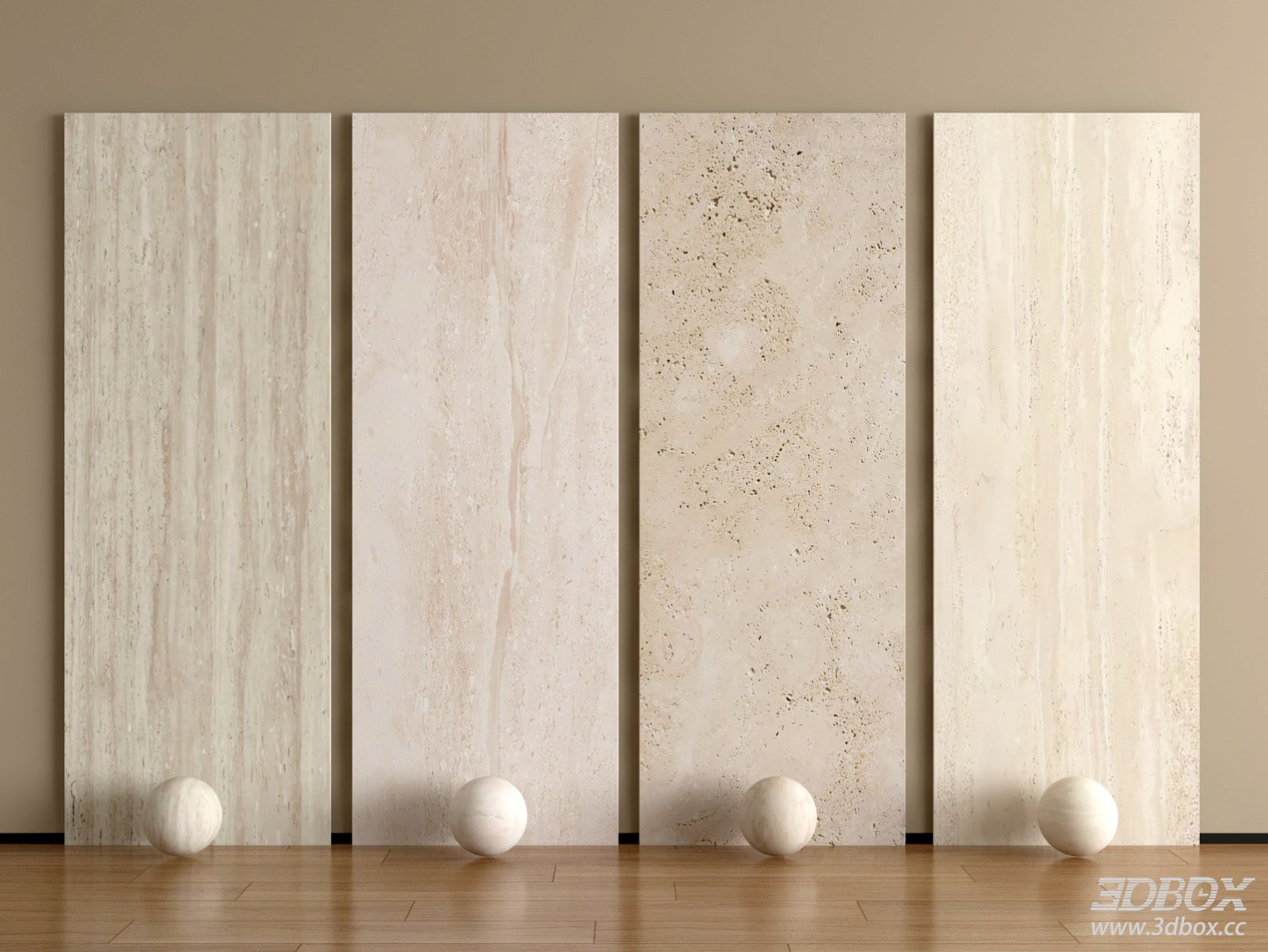 Beige Travertine Marble Stone Slab Material Set