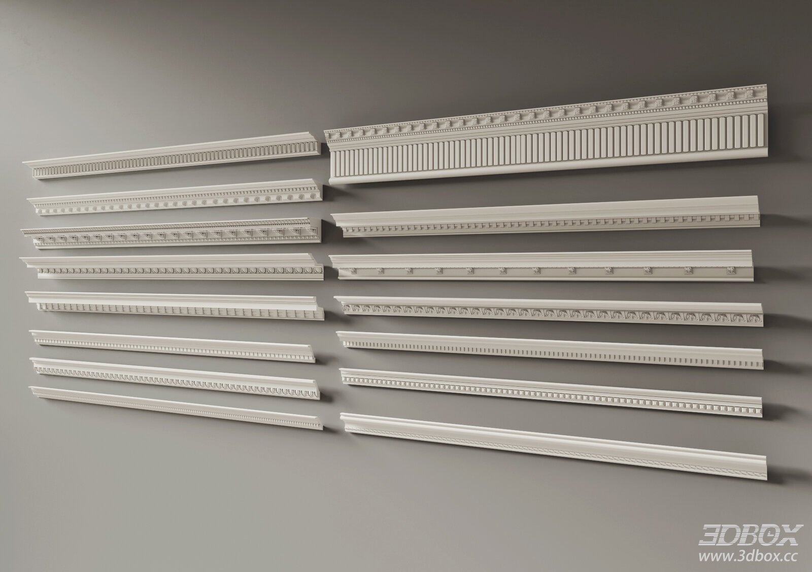 Classic Gypsum Decorative Plaster Cornice Molding Set