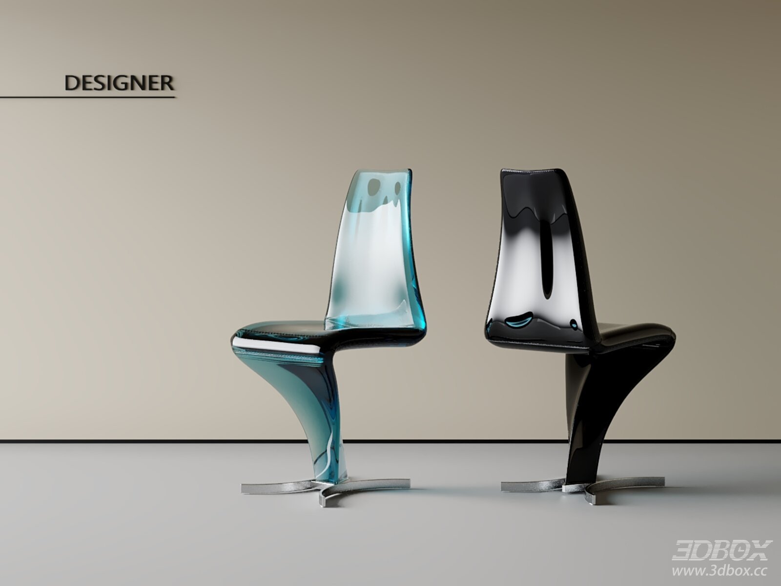 Modern Designer Acrylic Glass Chair Set