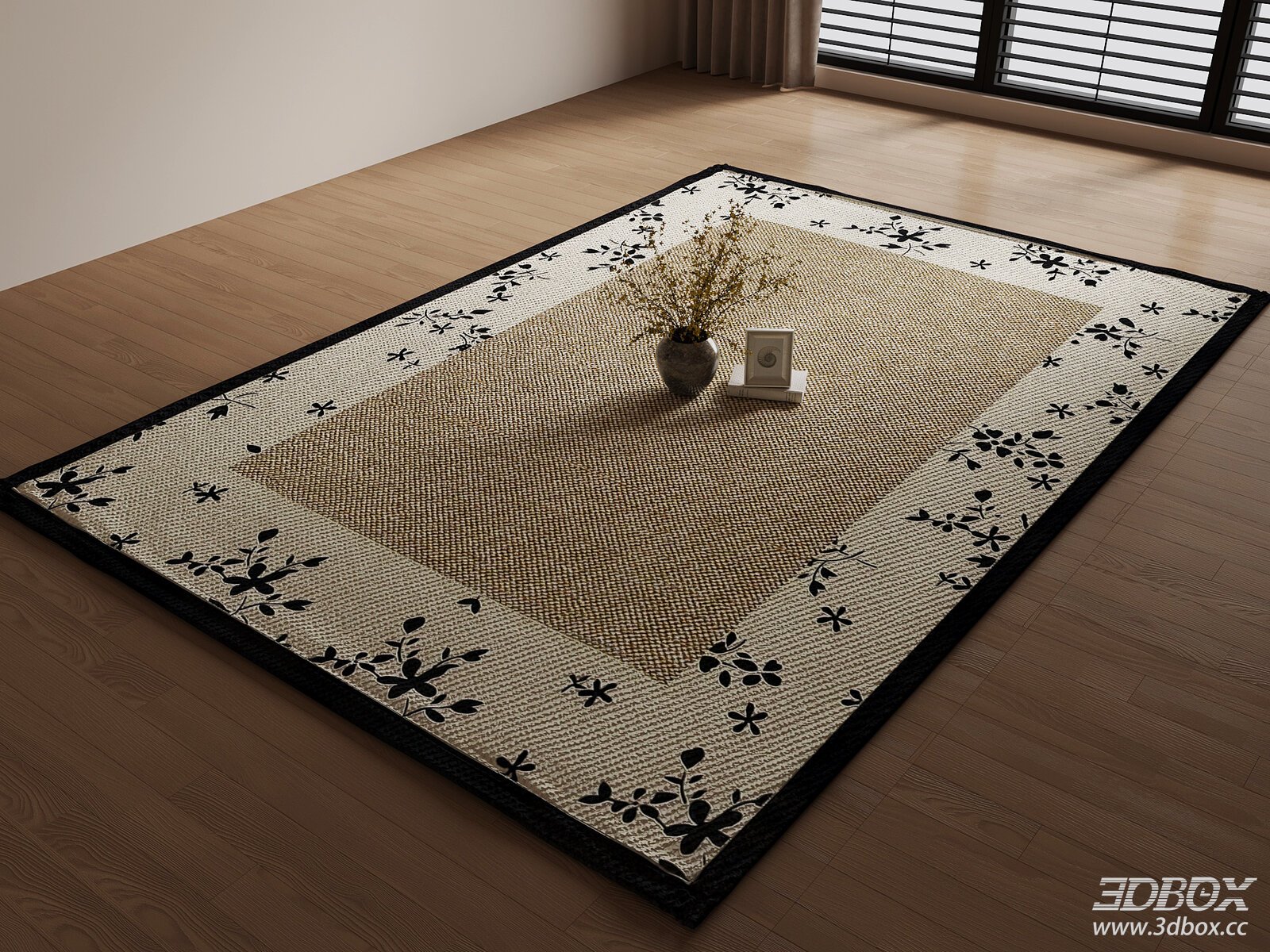 Modern Floral Woven Carpet