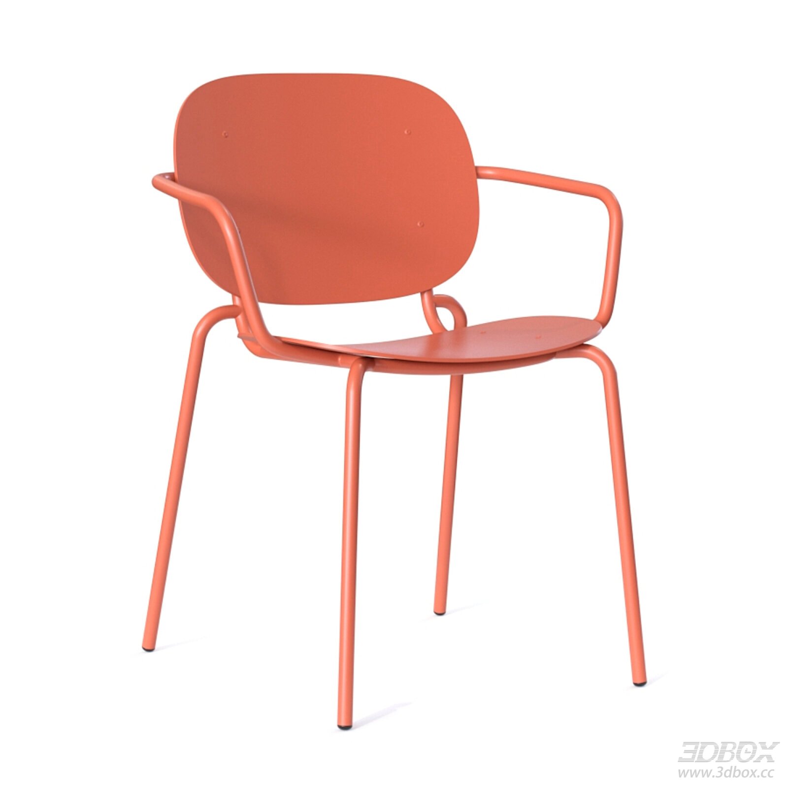 Modern Terracotta Metal Dining Armchair