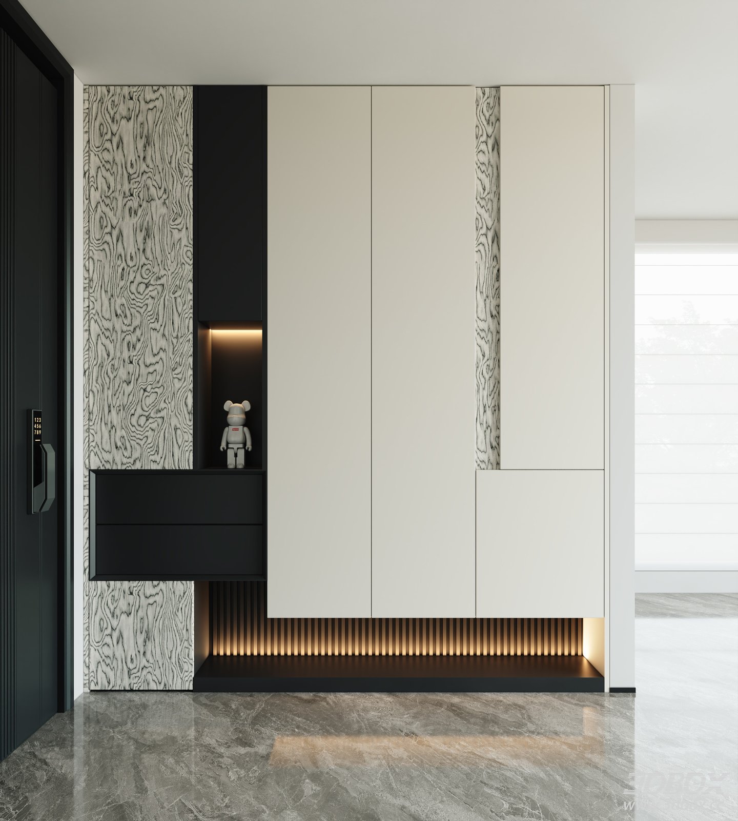 Modern Minimalist Italian Style Hallway Shoe Cabinet